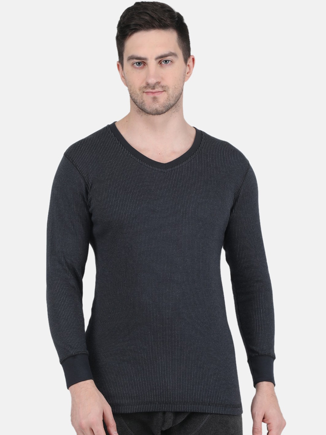 

Monte Carlo Men Ribbed Cotton Thermal Vest, Black
