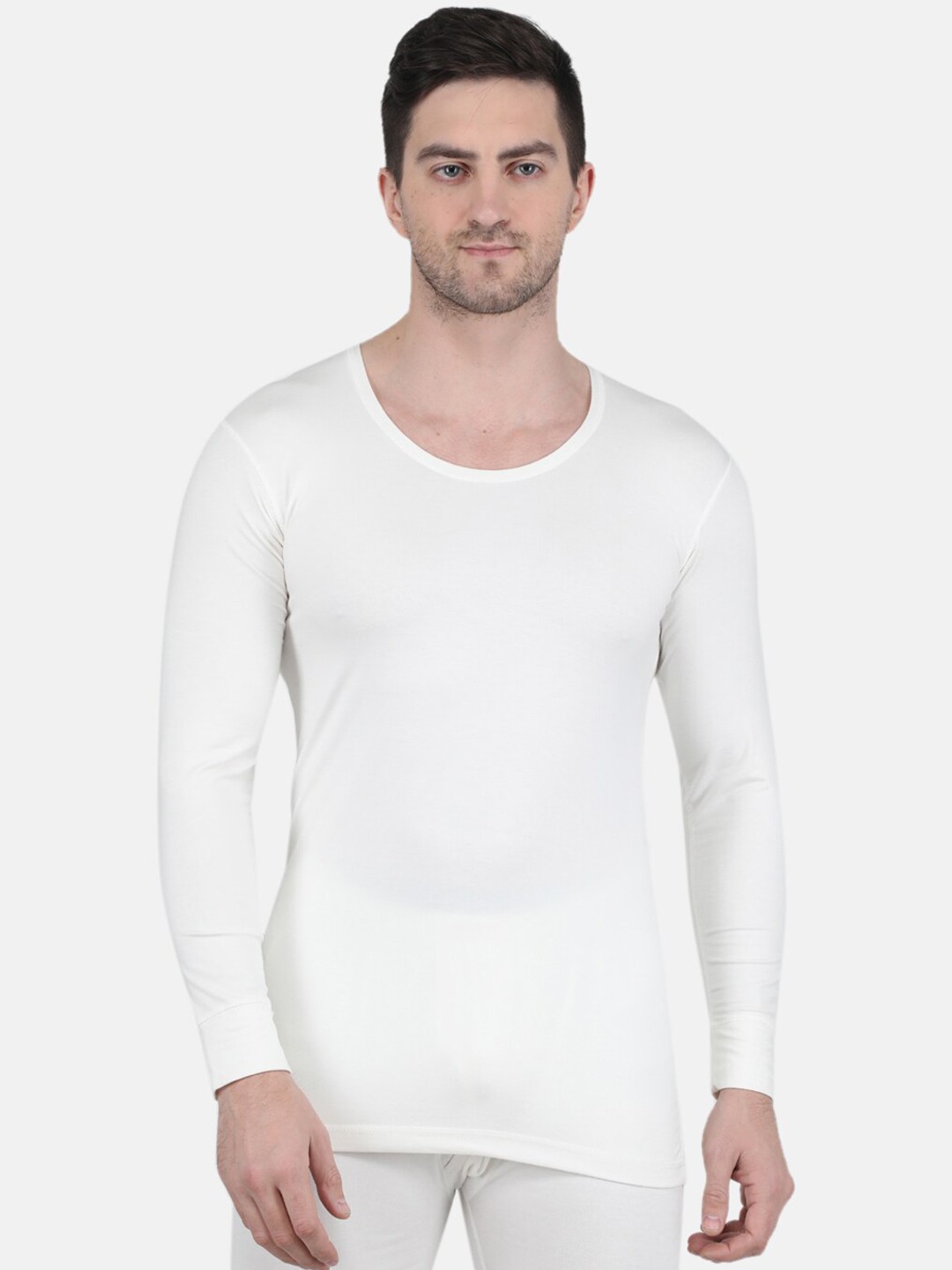 

Monte Carlo Men Cotton Thermal Top, Off white
