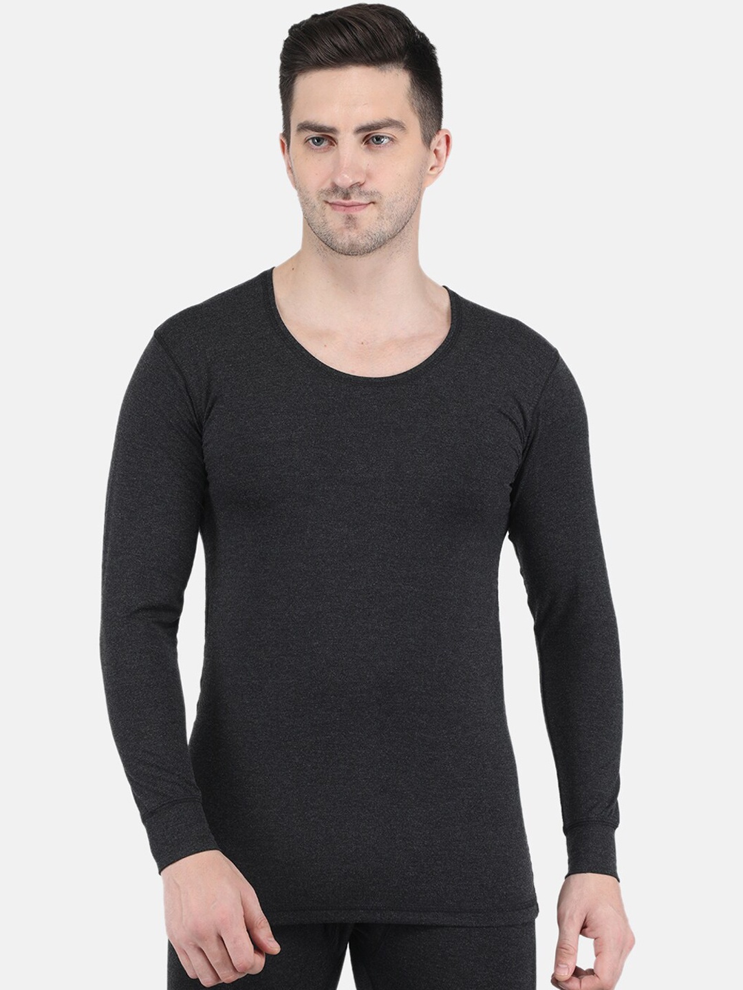 

Monte Carlo Men Cotton Round Neck Thermal Top, Grey