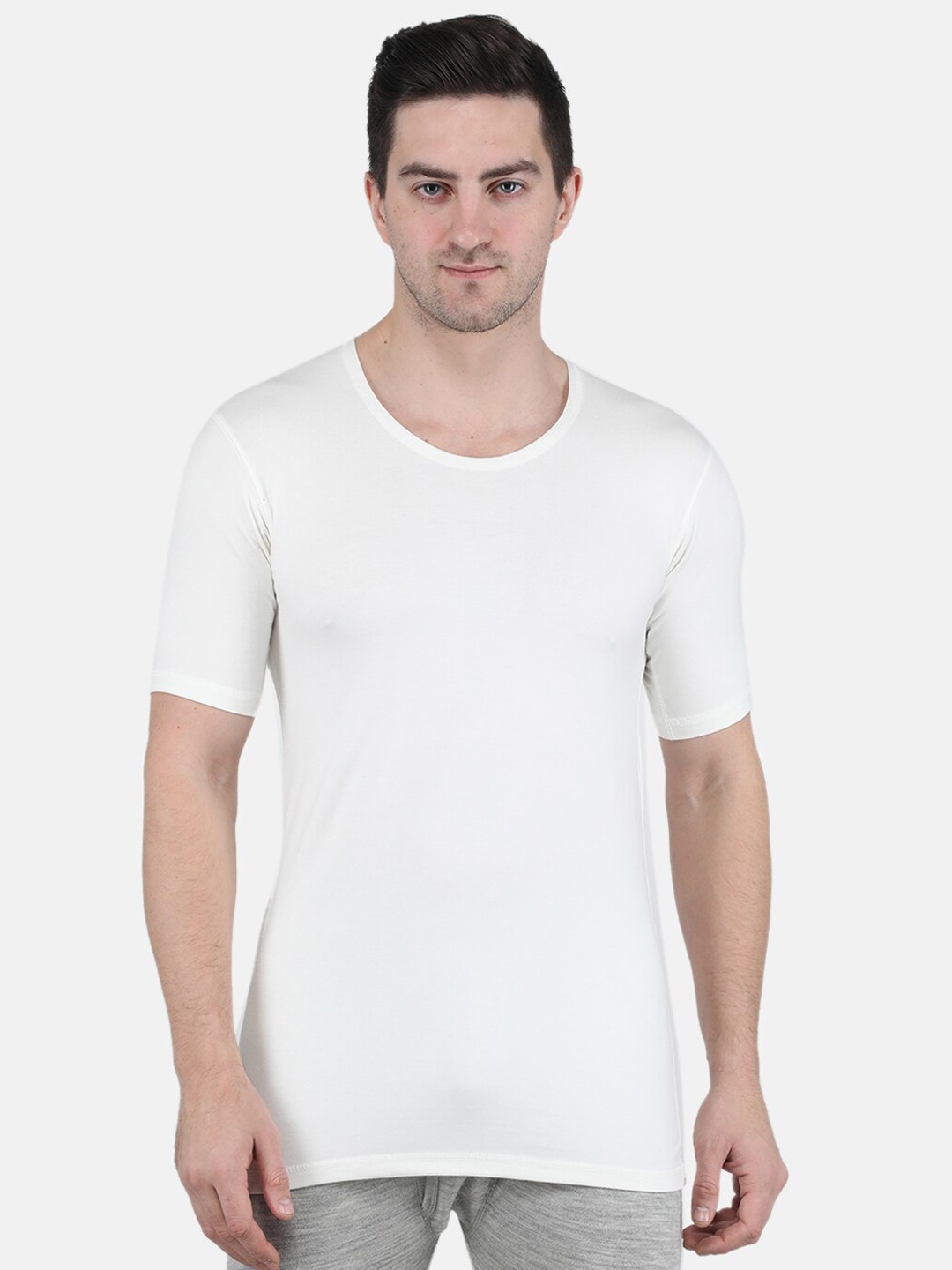 

Monte Carlo Men Cotton Thermal Tops, Off white