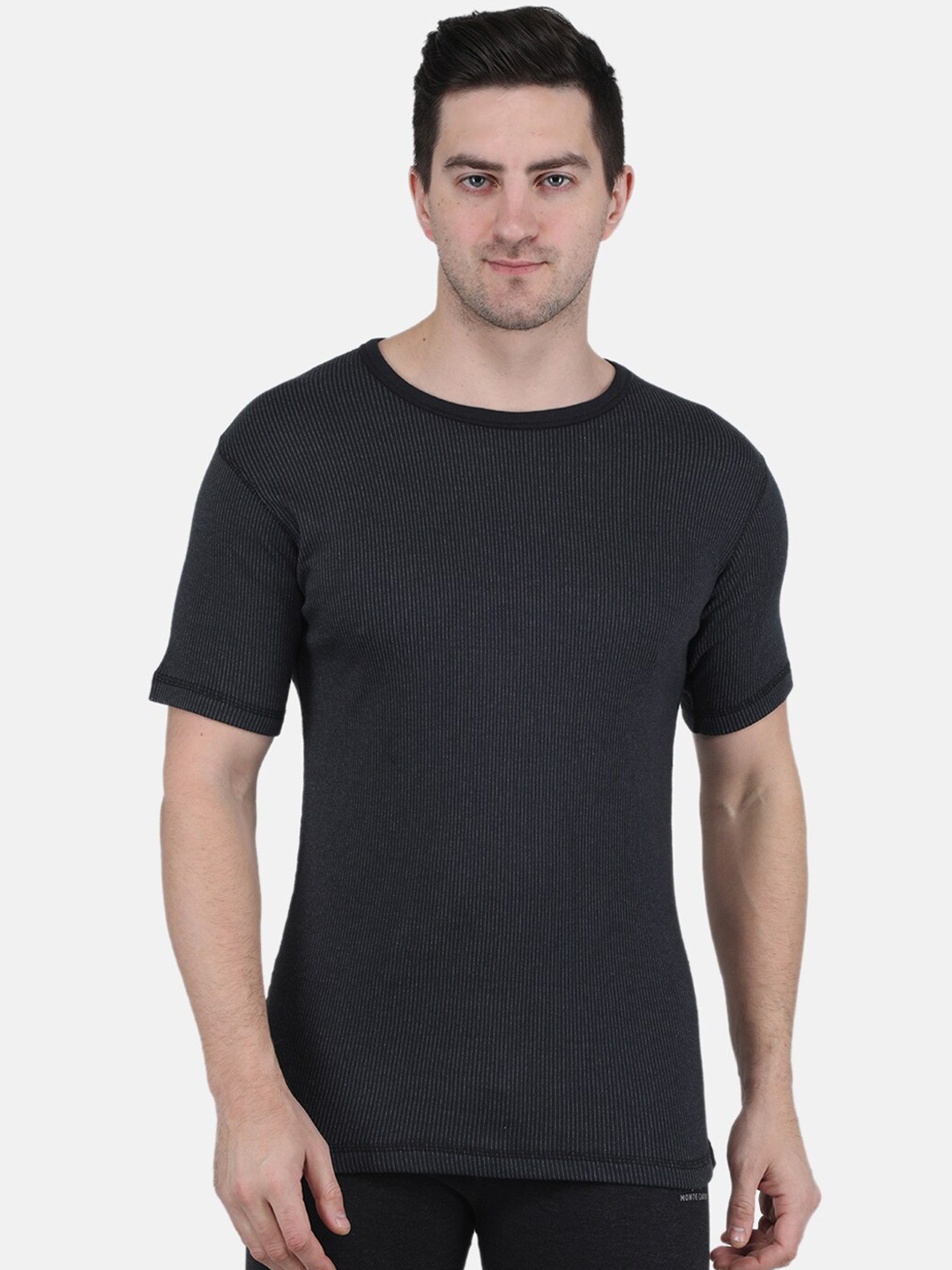 

Monte Carlo Men Cotton Thermal Vest Tops, Black