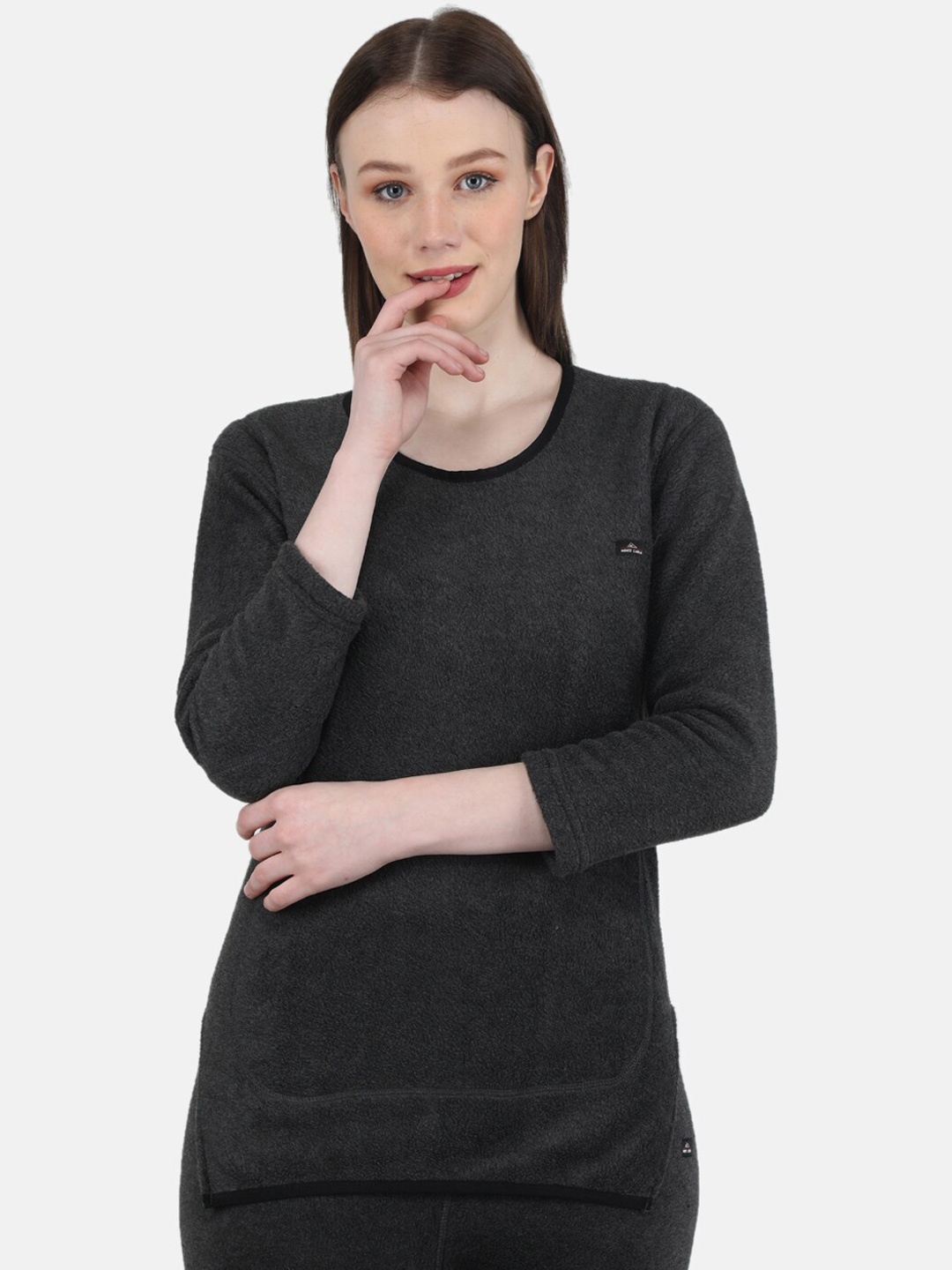 

Monte Carlo Women Self Design Thermal Tops, Grey