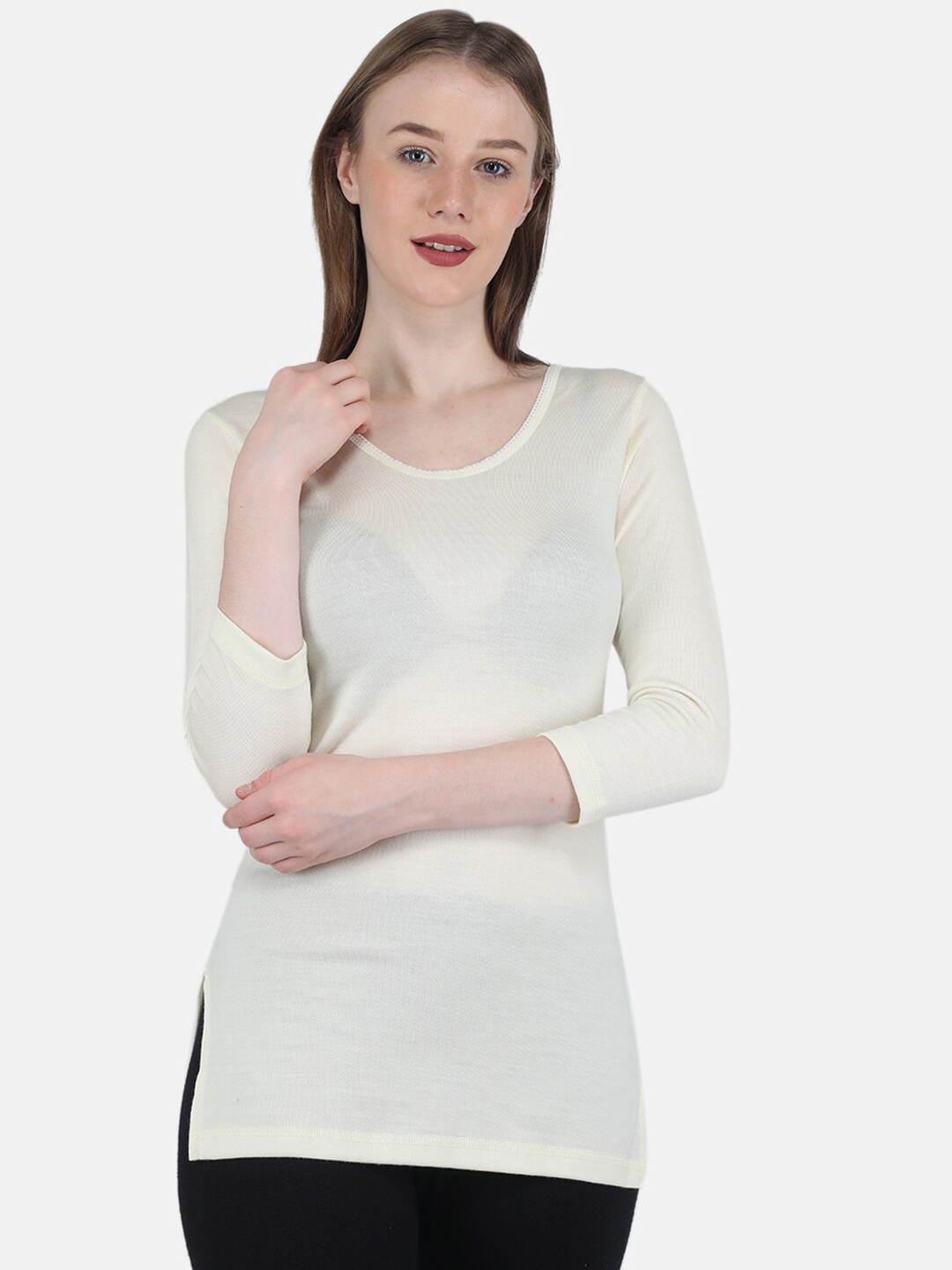 

Monte Carlo Women Cotton Thermal Top, Cream