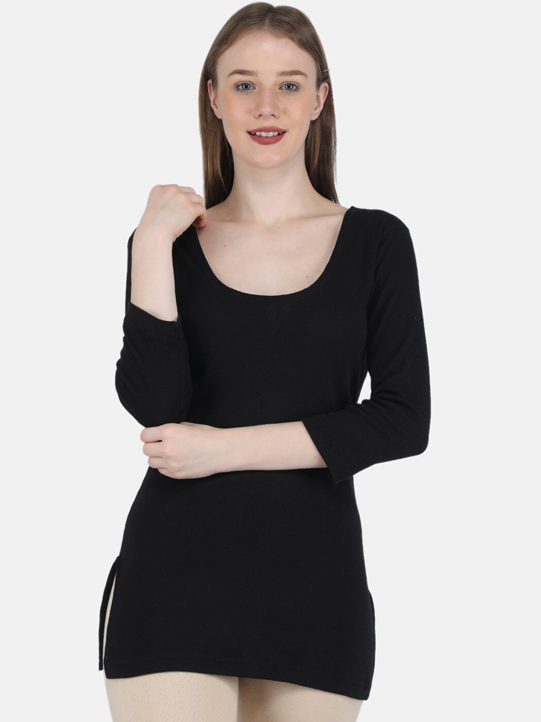 

Monte Carlo Women Cotton Thermal Top, Black