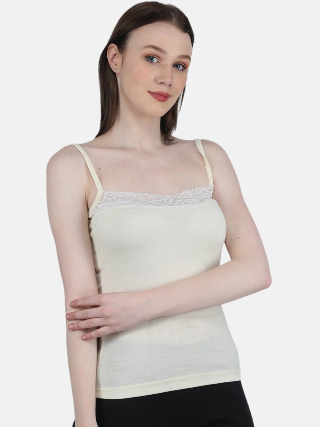 

Monte Carlo Women Woolen Thermal Camisole, Cream