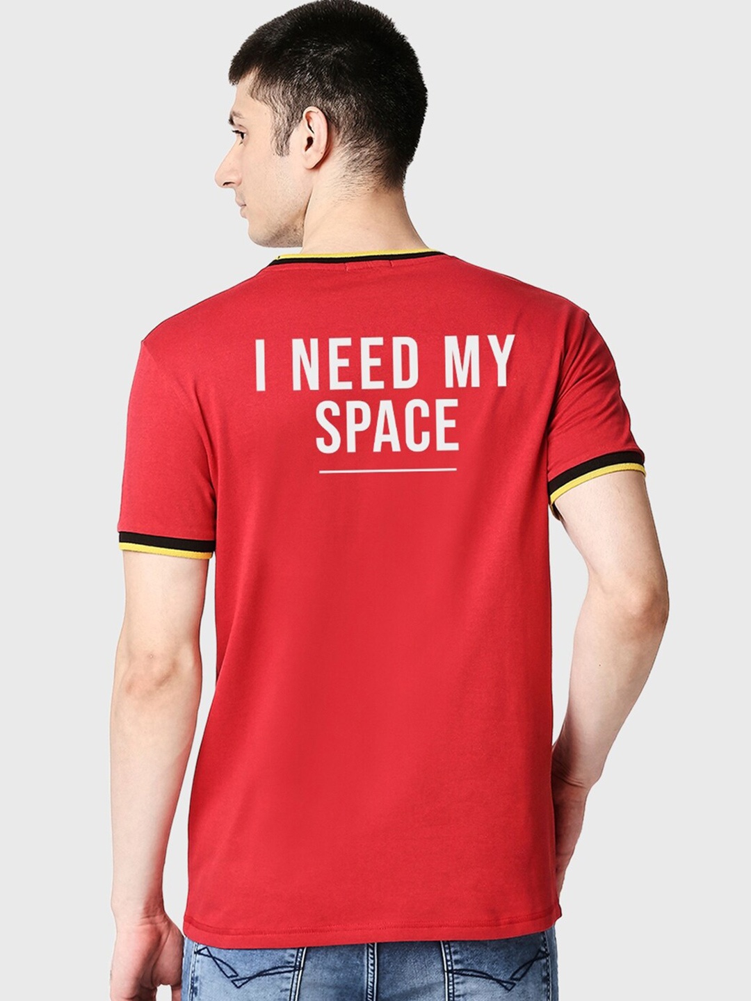 

Bewakoof Men Typography Printed Cotton T-shirt, Red