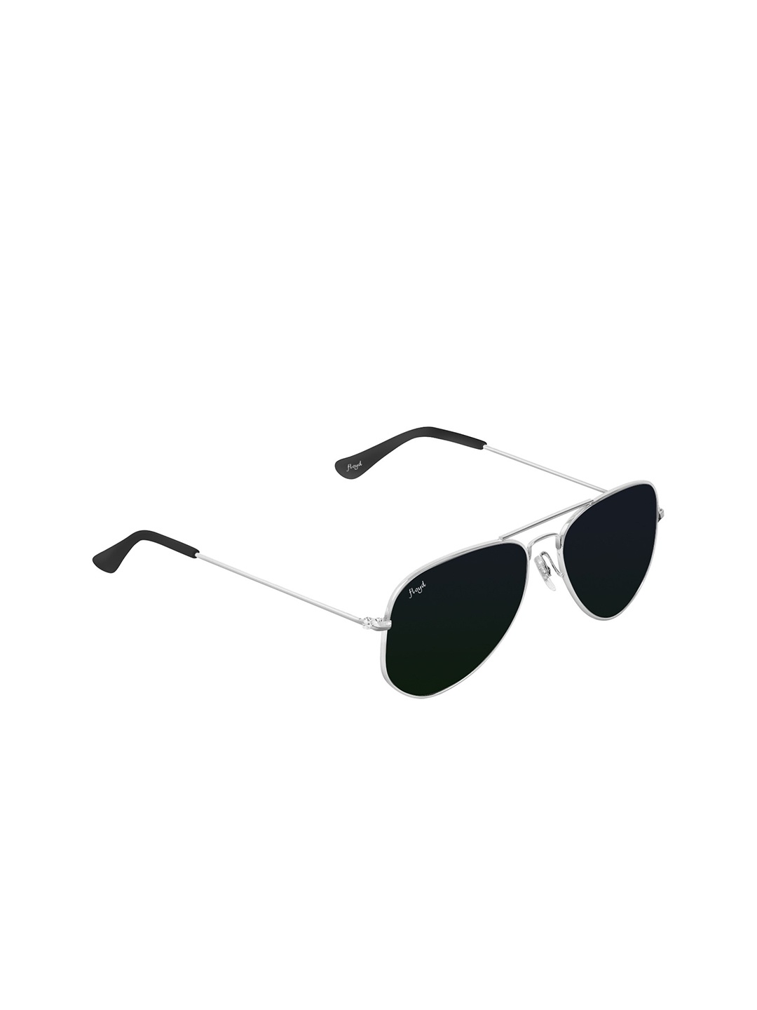 

Floyd Unisex Black Lens & Steel-Toned Aviator Sunglasses with UV Protected Lens