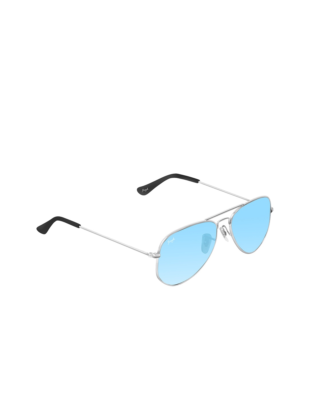 

Floyd Unisex Blue Lens & Steel-Toned Aviator Sunglasses with UV Protected Lens