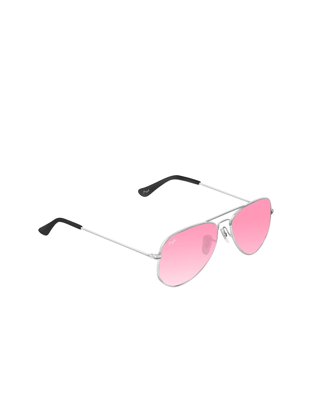 

Floyd Unisex Pink Lens & Steel-Toned Aviator Sunglasses with UV Protected Lens