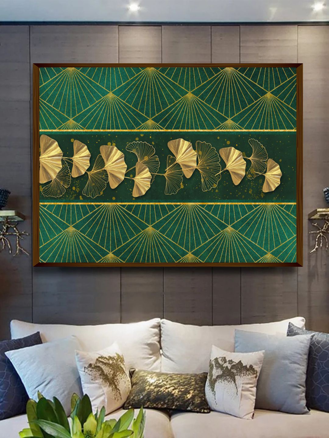 

The Art House Green & Black Abstract Painting Wall Art