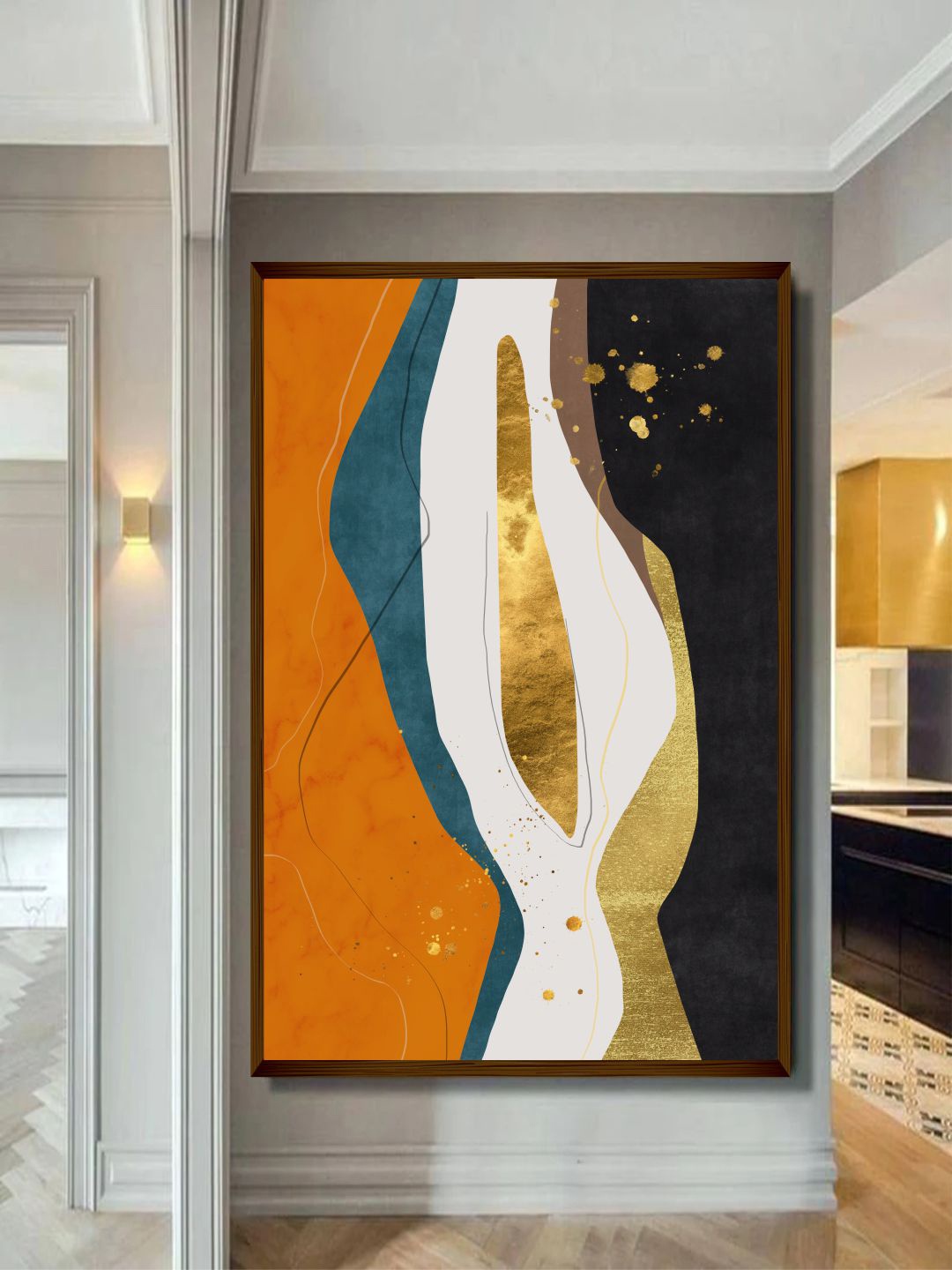 

The Art House Orange-Coloured Abstract Printed Framed Wall Art