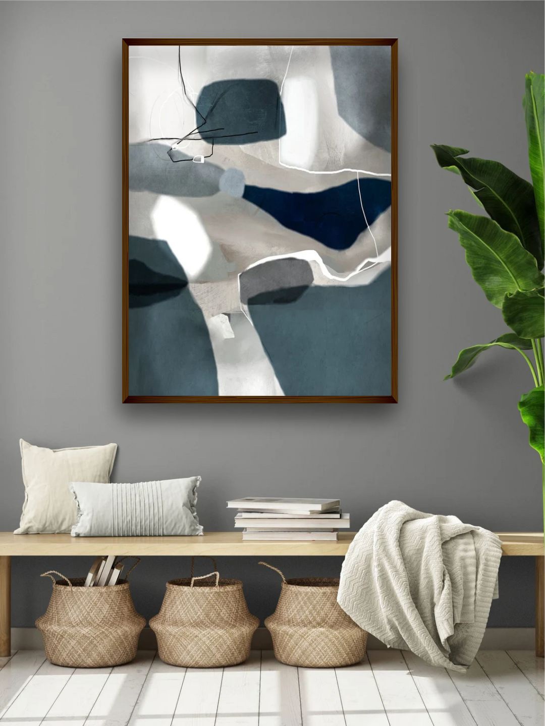 

The Art House Grey & White Abstract Painting Wall Art