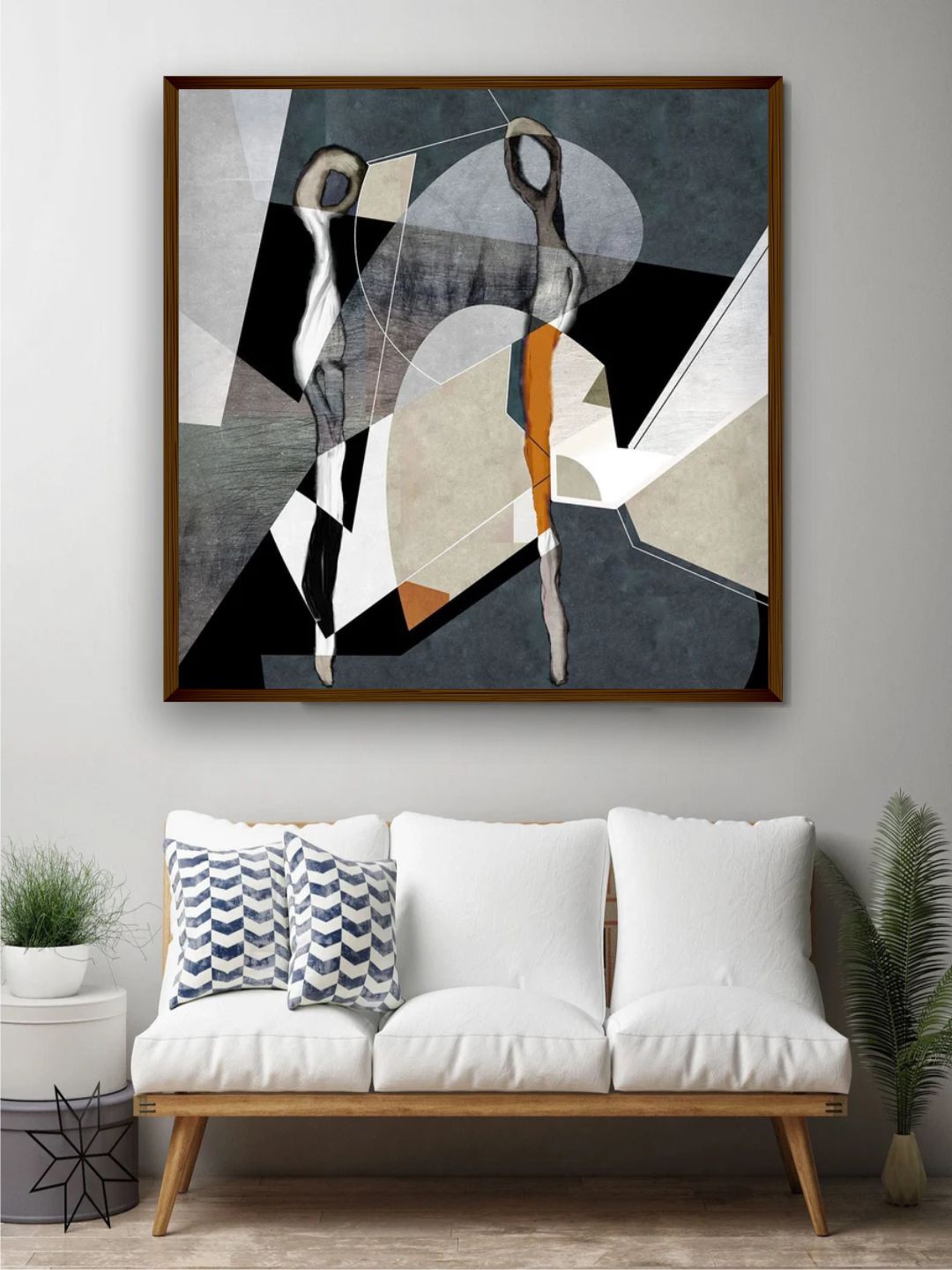 

The Art House Grey & Black Abstract Printed Framed Wall Painting