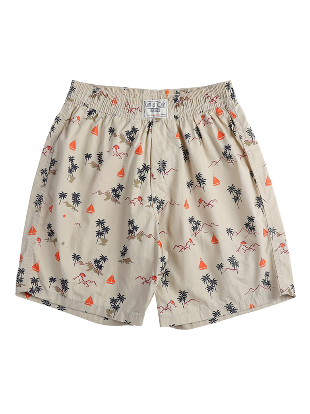 

Gini and Jony Boys Conversational Printed Cotton Shorts, Khaki