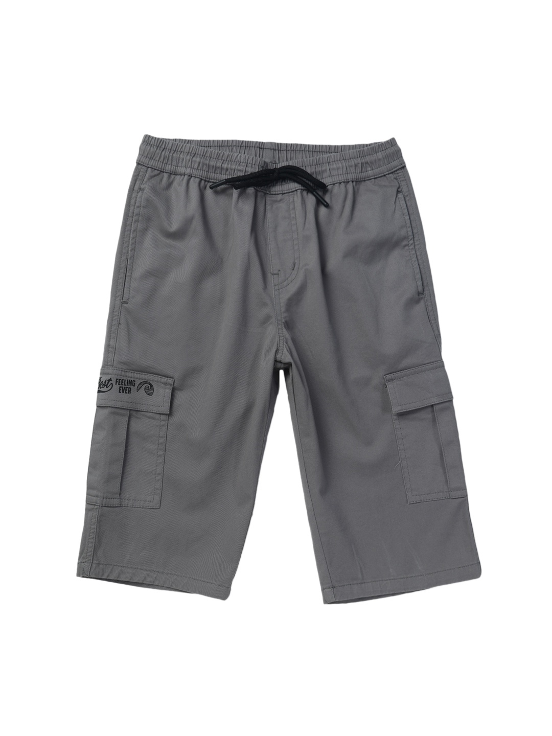 

Gini and Jony Boys Solid Cotton Regular Fit Cargo Shorts, Grey