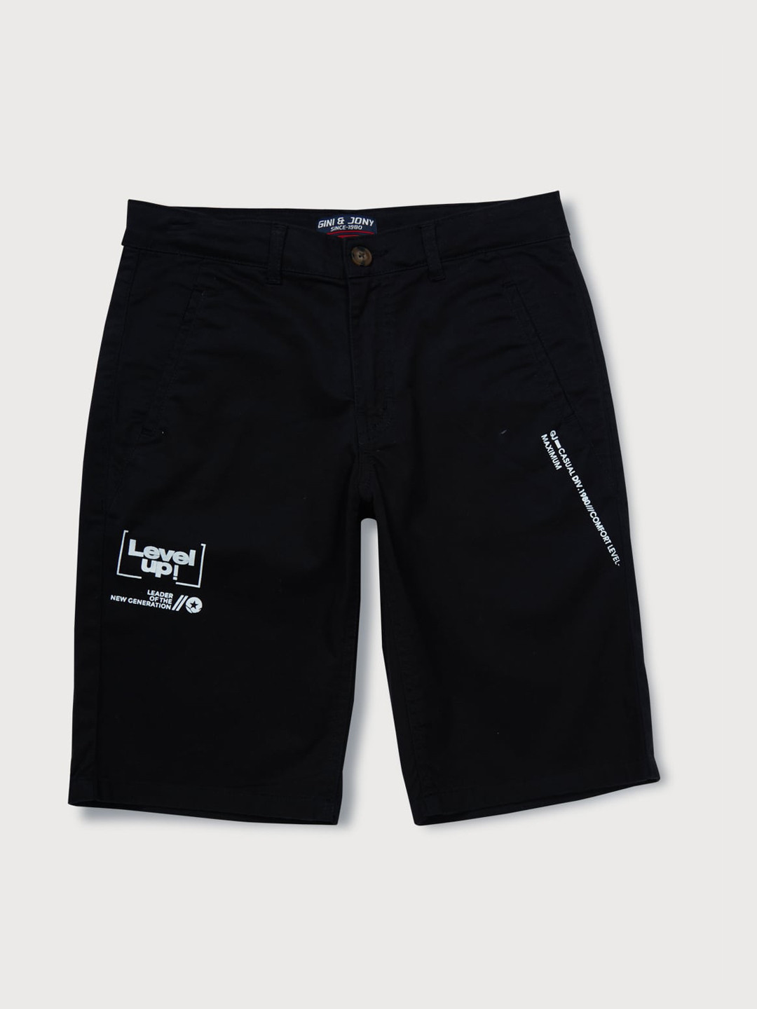 

Gini and Jony Boys Cotton Shorts, Black