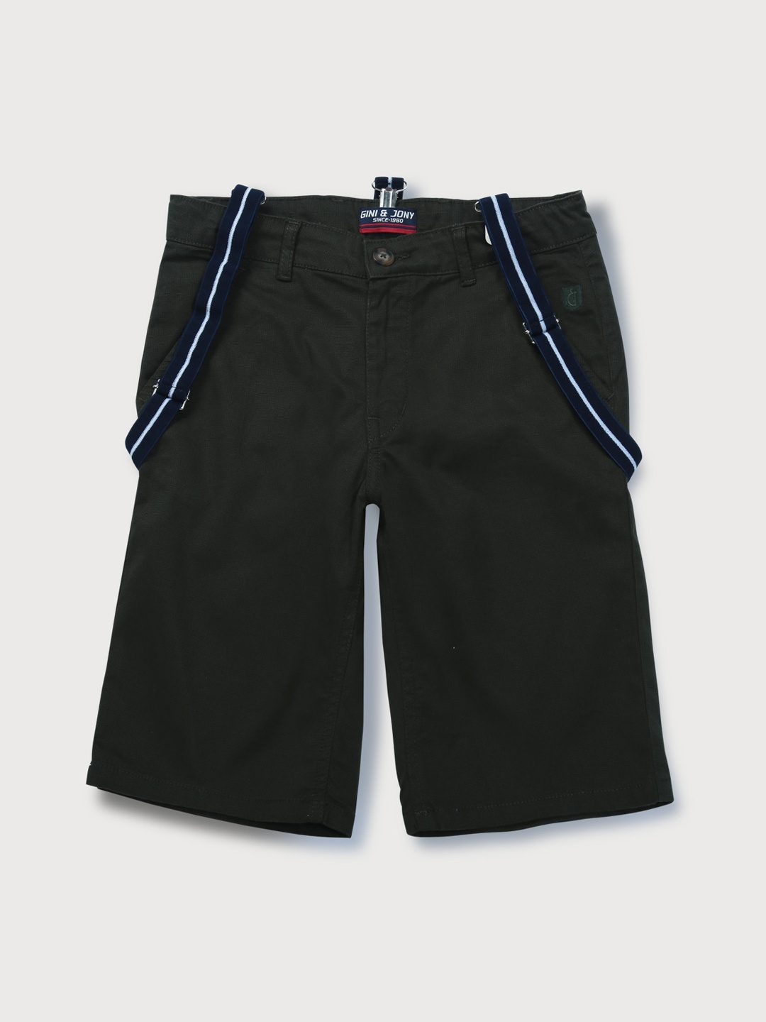 

Gini and Jony Boys Solid Cotton Regular Fit Shorts, Olive