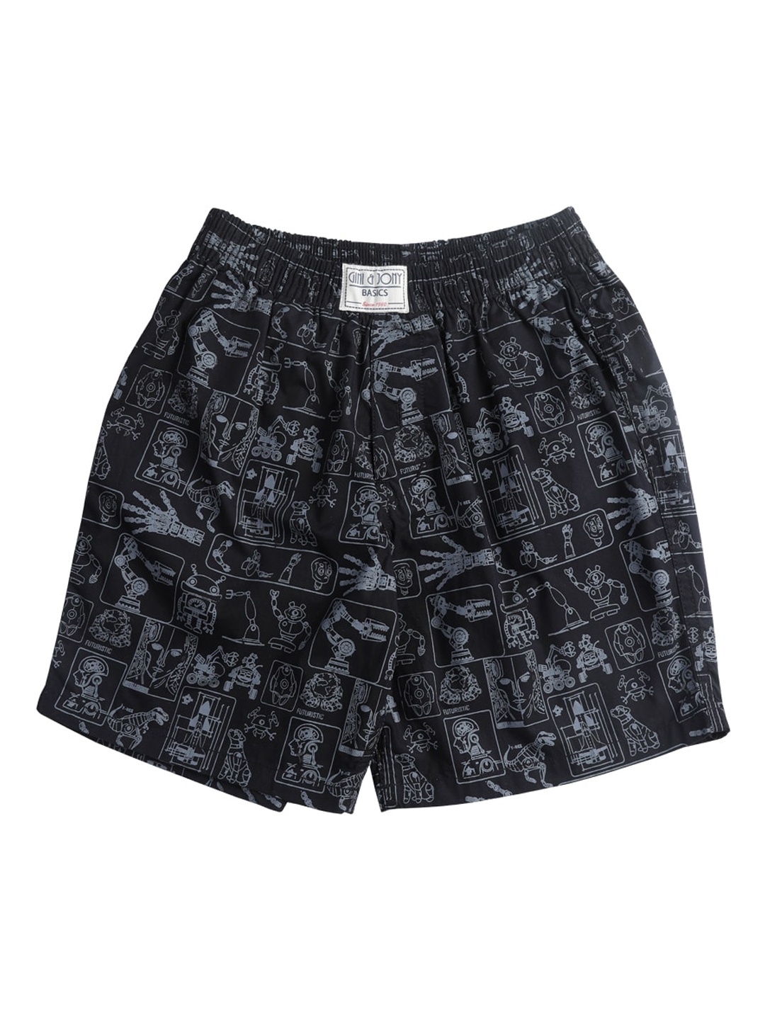 

Gini and Jony Boys Abstract Printed Shorts, Black