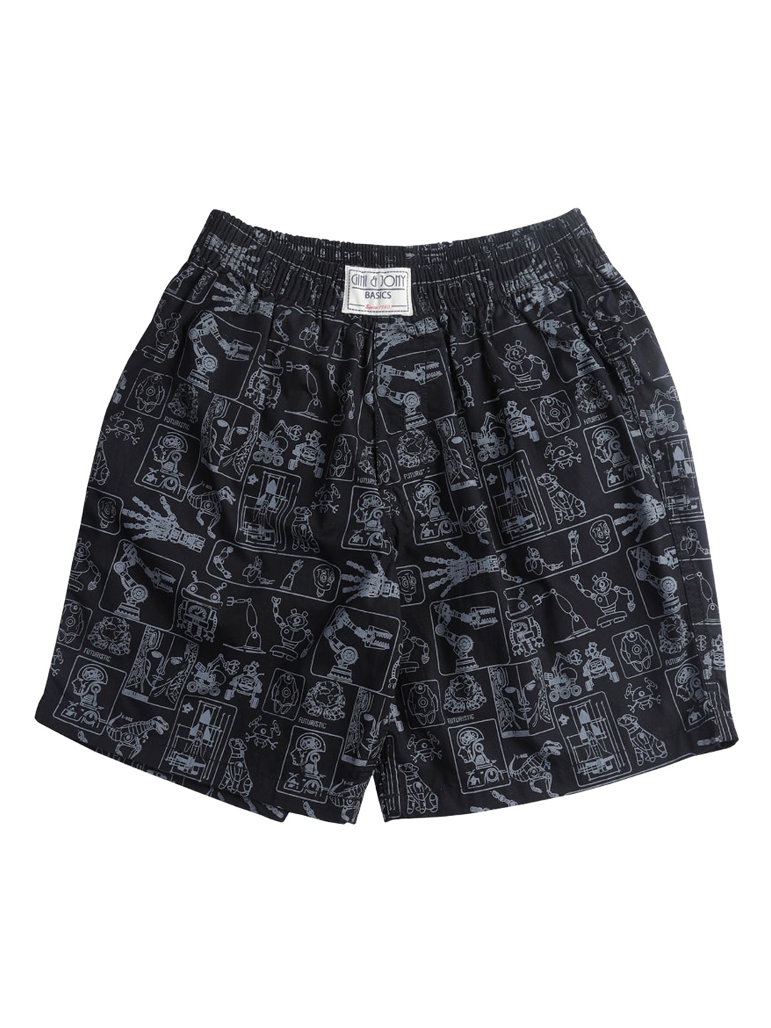 

Gini and Jony Boys Abstract Printed Shorts, Black