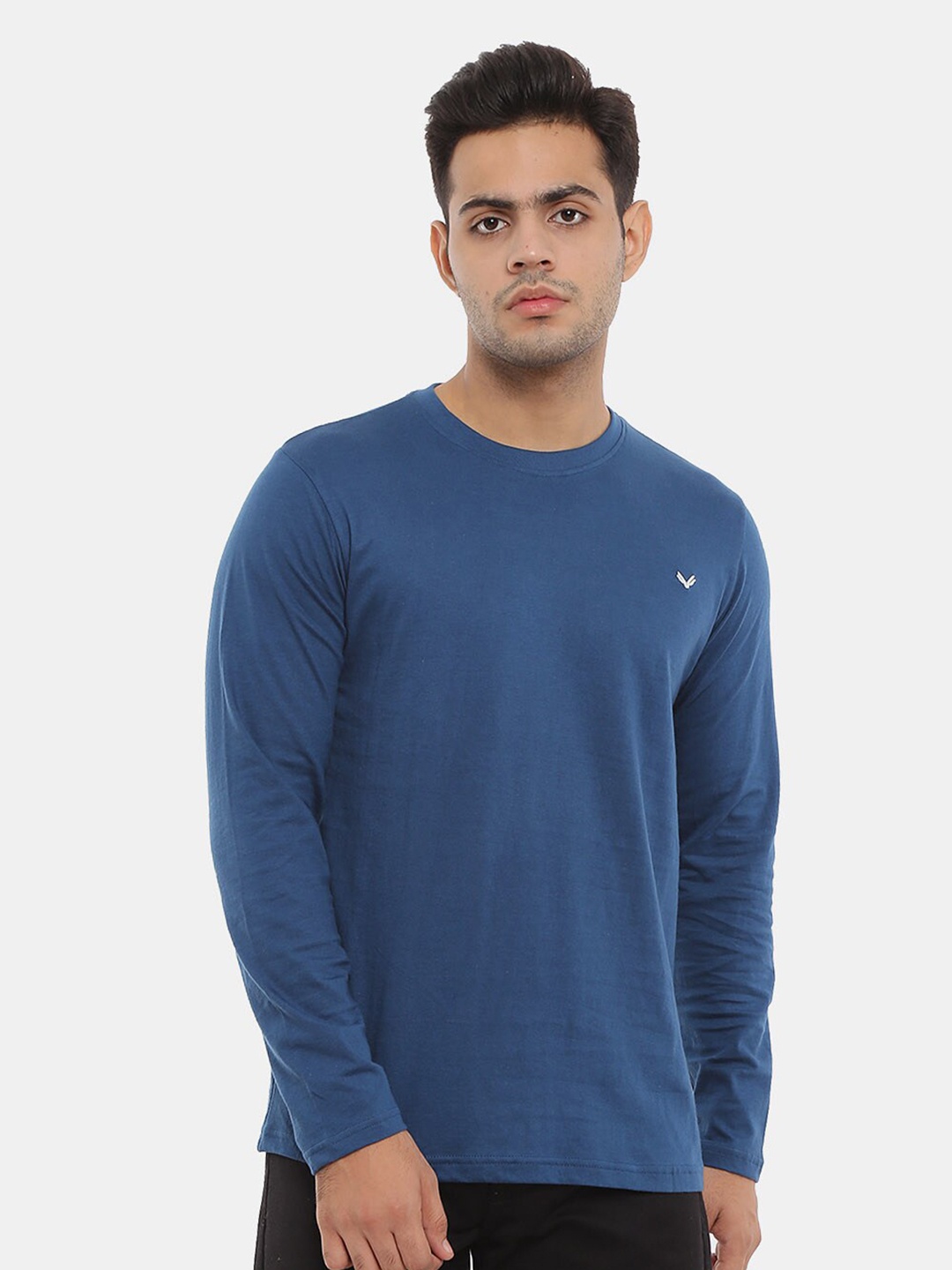 

V-Mart Men Indigo Cotton Slim Fit T-shirt, Blue