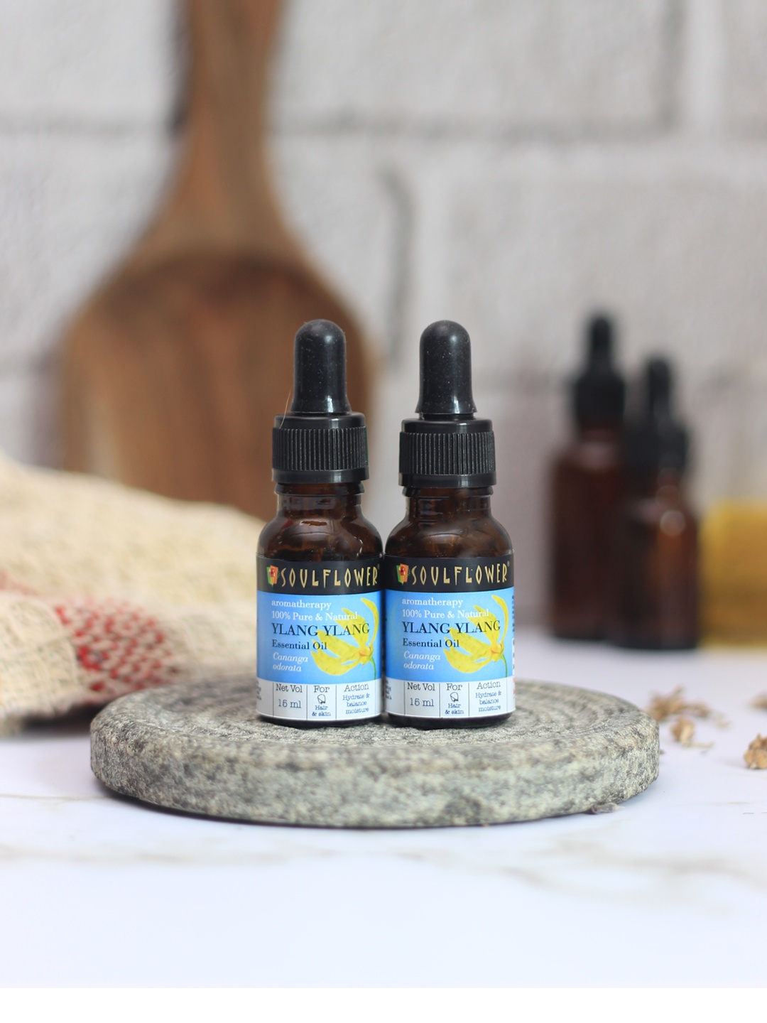 

Soulflower Set of 2 Ylang Ylang Essential Oils 15 ml Each, Blue