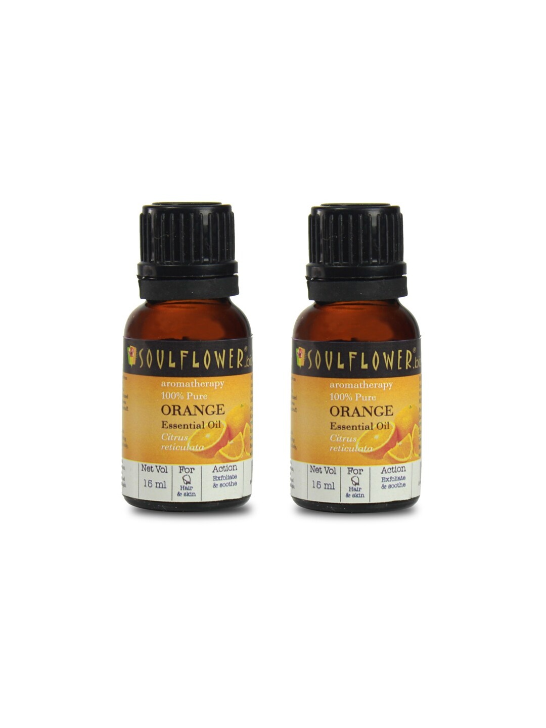 

Soulflower Set of 2 Orange Essential Oils for Hair & Skin - 15ml each