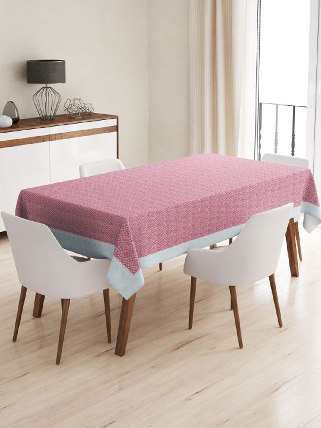 

BIANCA Pink Printed 6-Seater Dining Table Cover