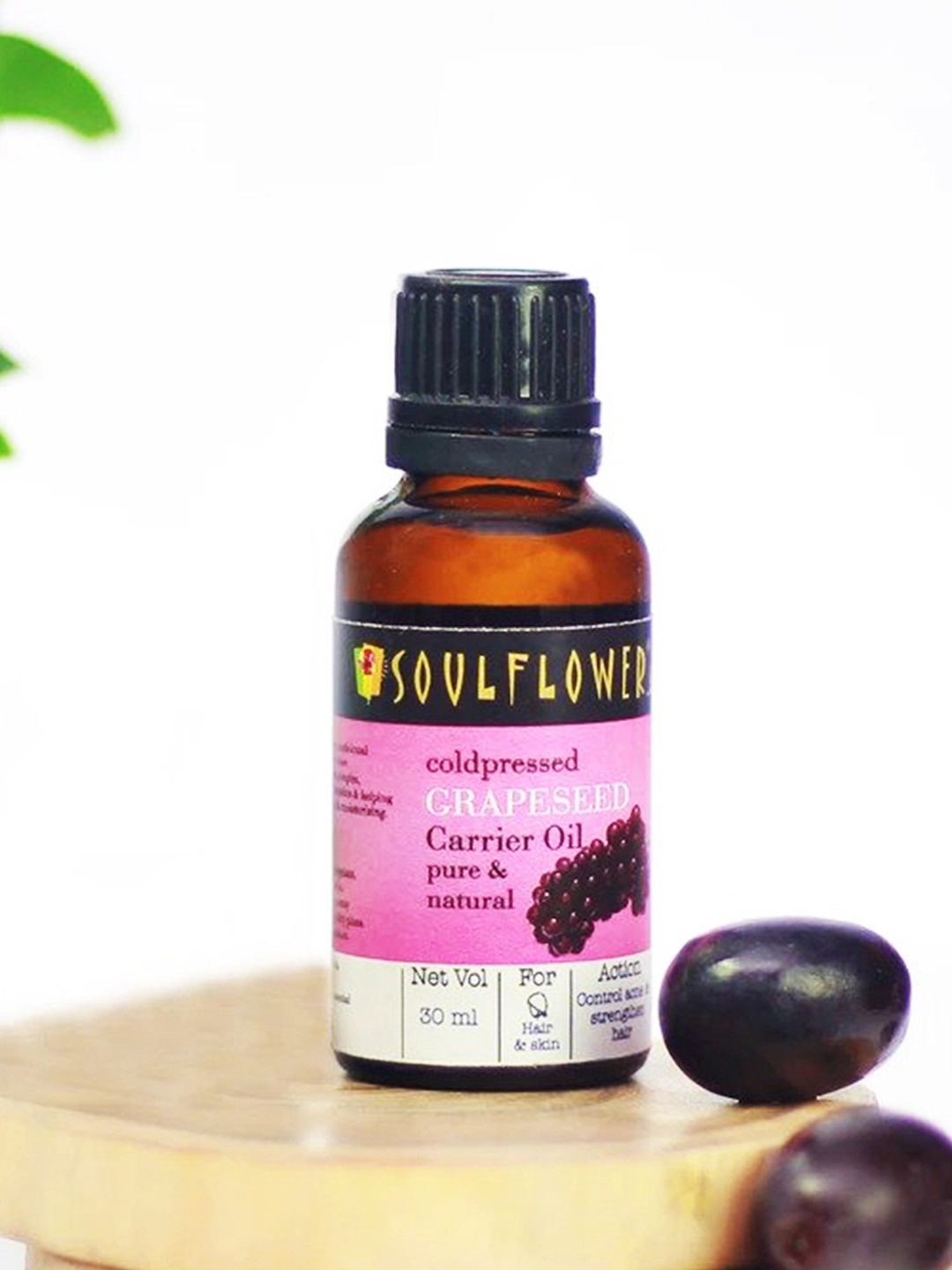 

Soulflower Set of 2 Coldpressed Grapeseed Carrier Oils 30 ml, Pink