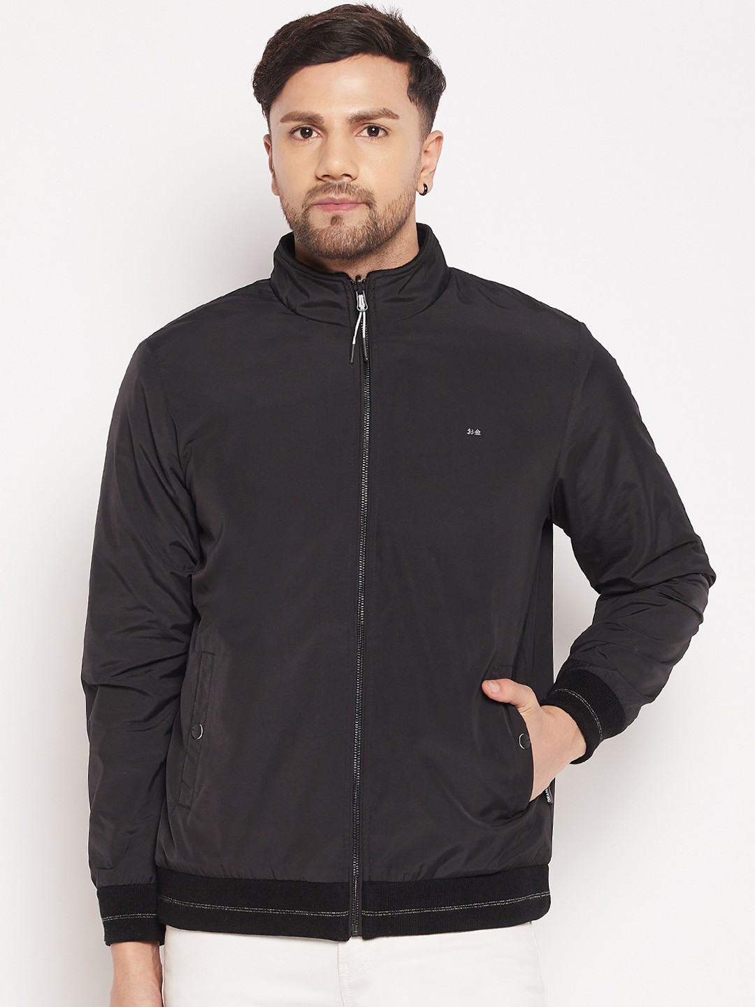 

Okane Men Reversible Bomber Jacket, Black