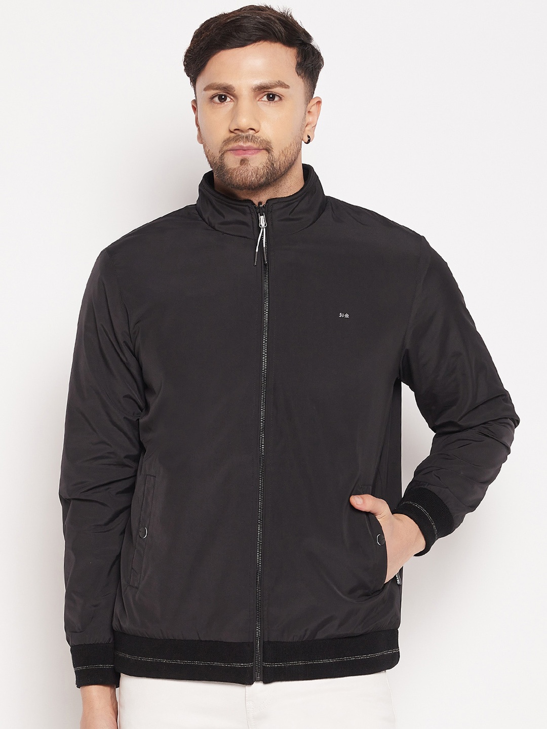 

Okane Men Reversible Bomber Jacket, Black