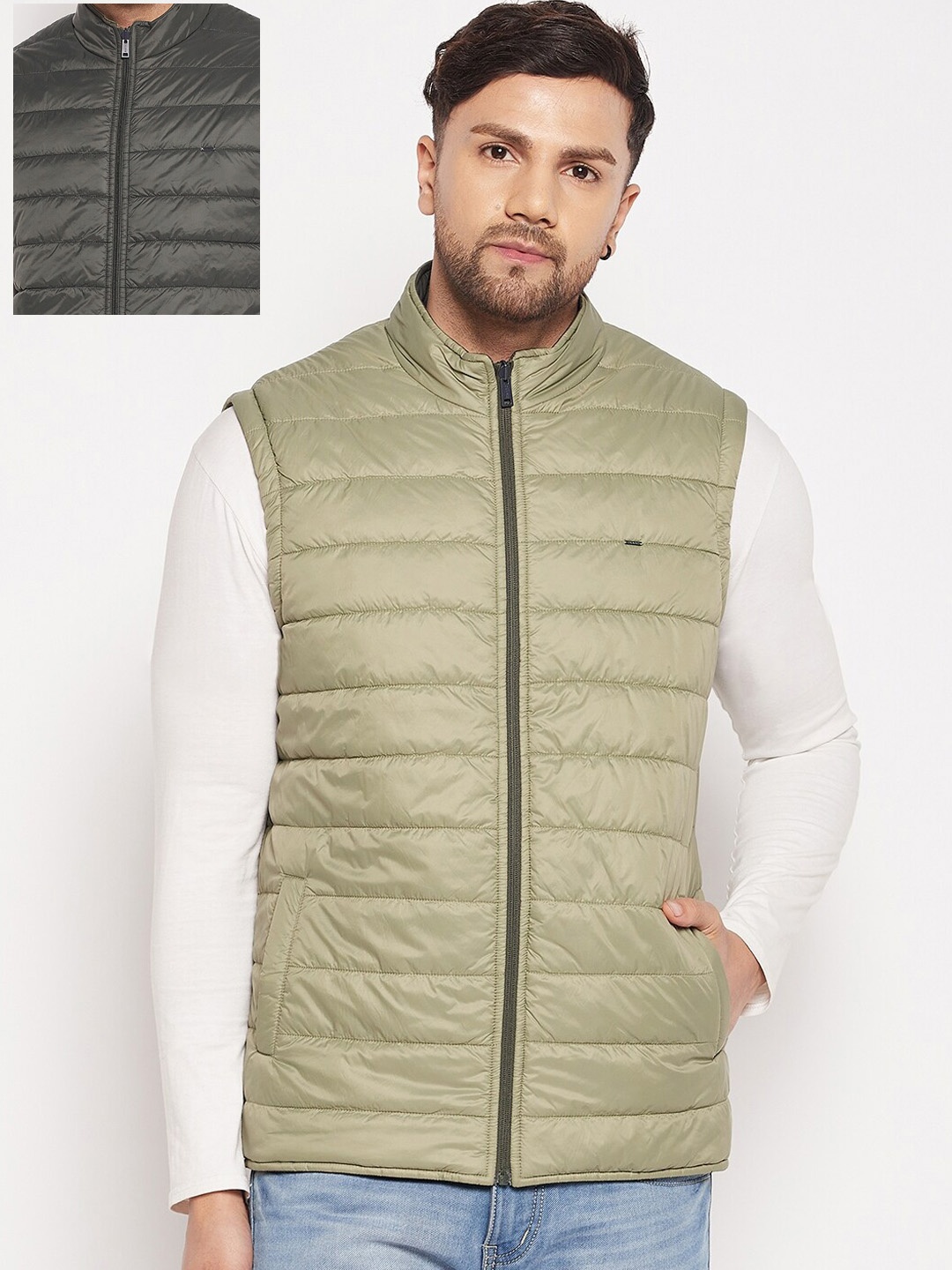 

Okane Men Reversible Padded Jacket, Olive