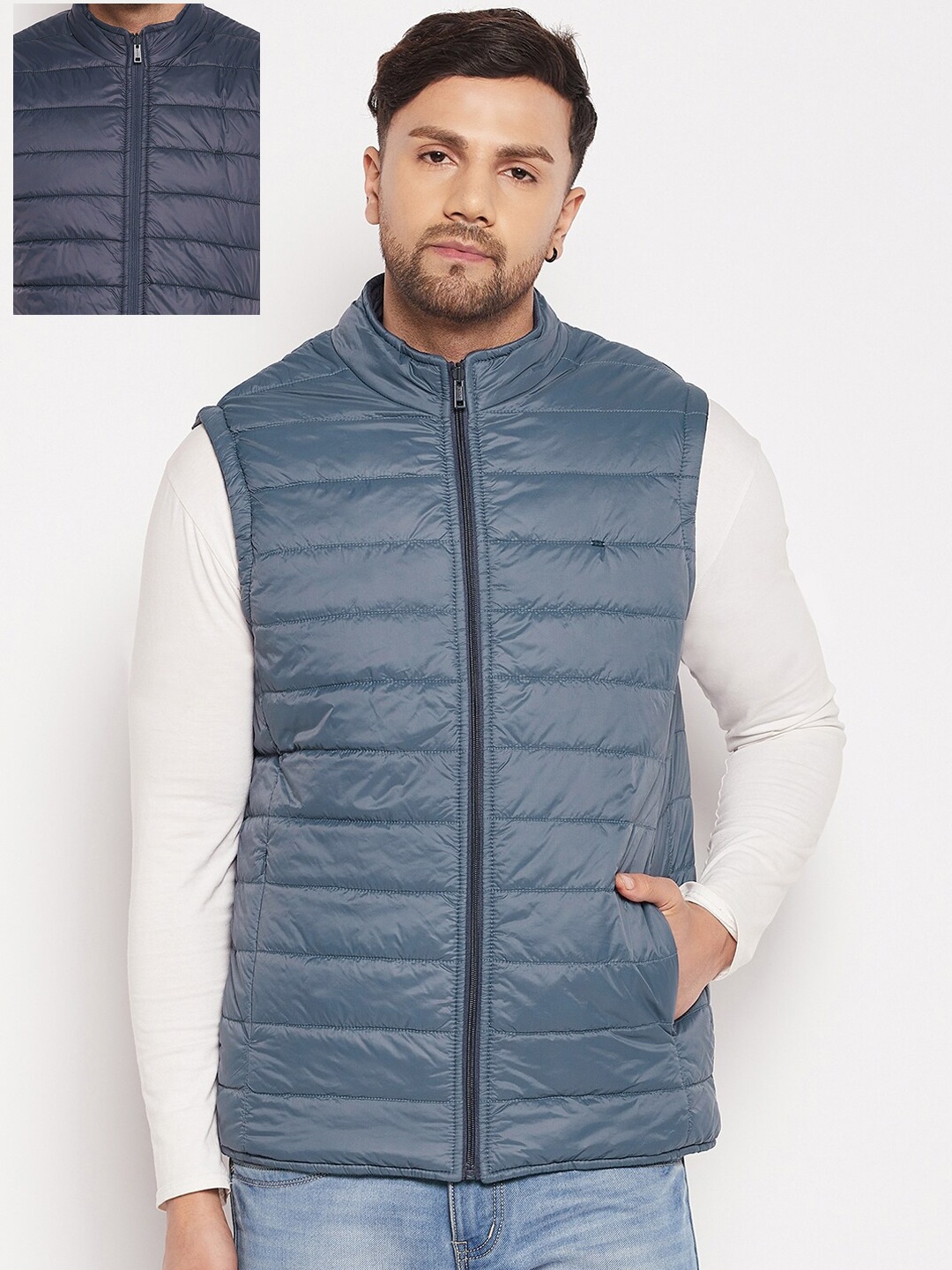 

Okane Men Reversible Padded Jacket, Navy blue
