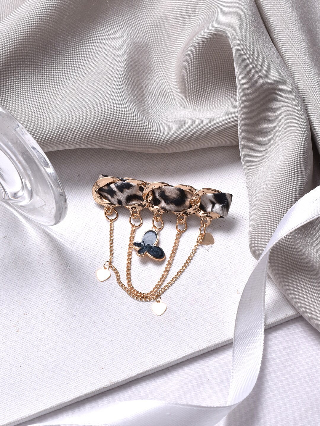 

JOKER & WITCH Women Butterfly Layered Brooch, Gold