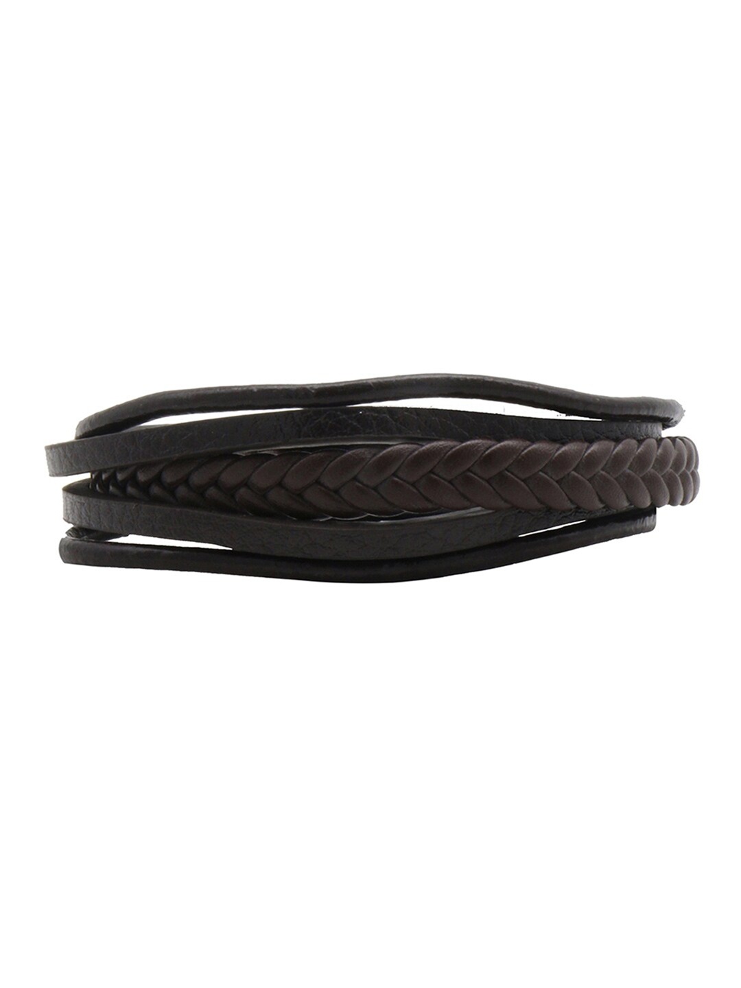 

JOKER & WITCH Men Leather Multistrand Bracelet, Brown