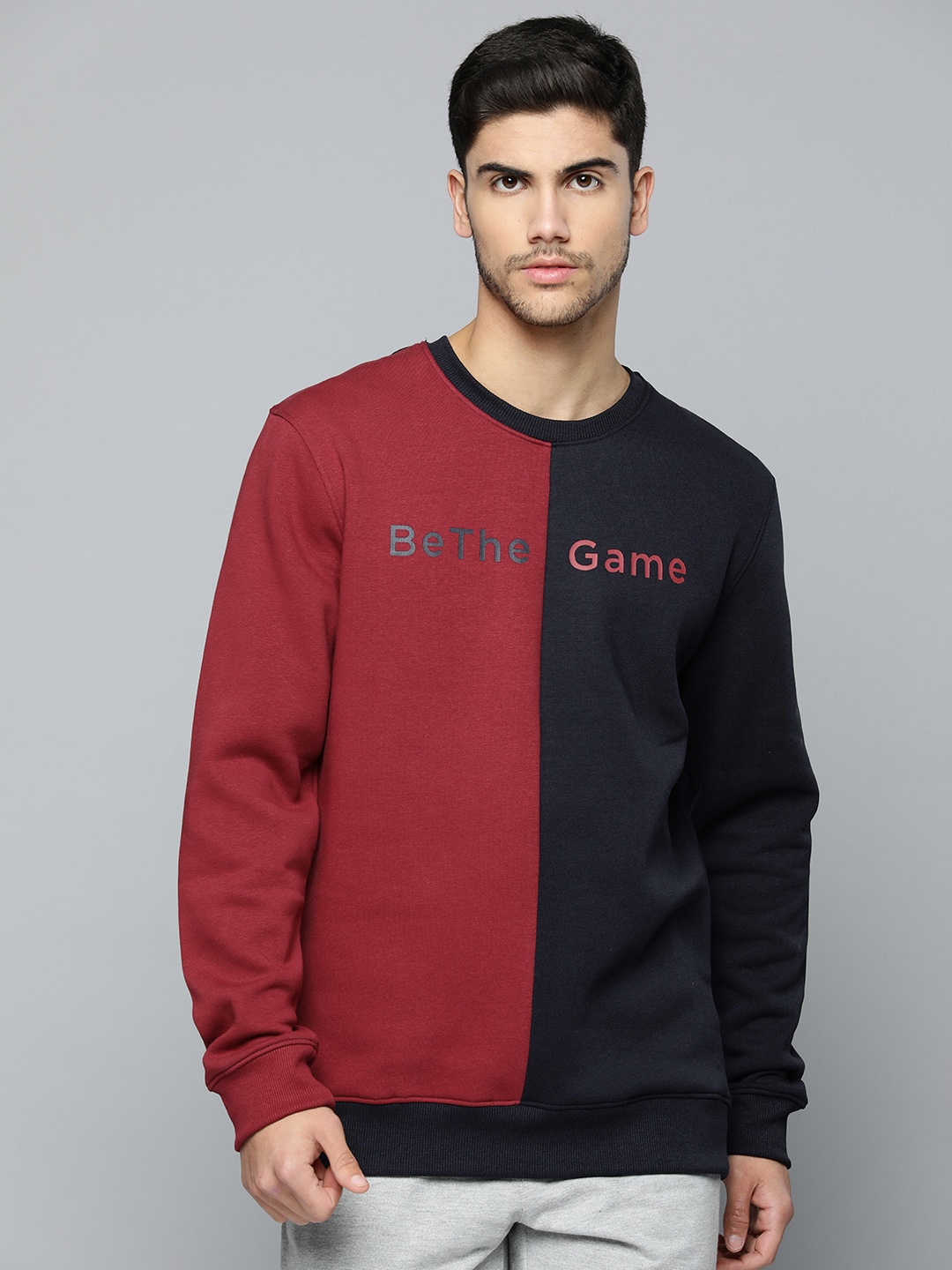 

Alcis Men Typography Printed Colourblocked Sweatshirt, Red