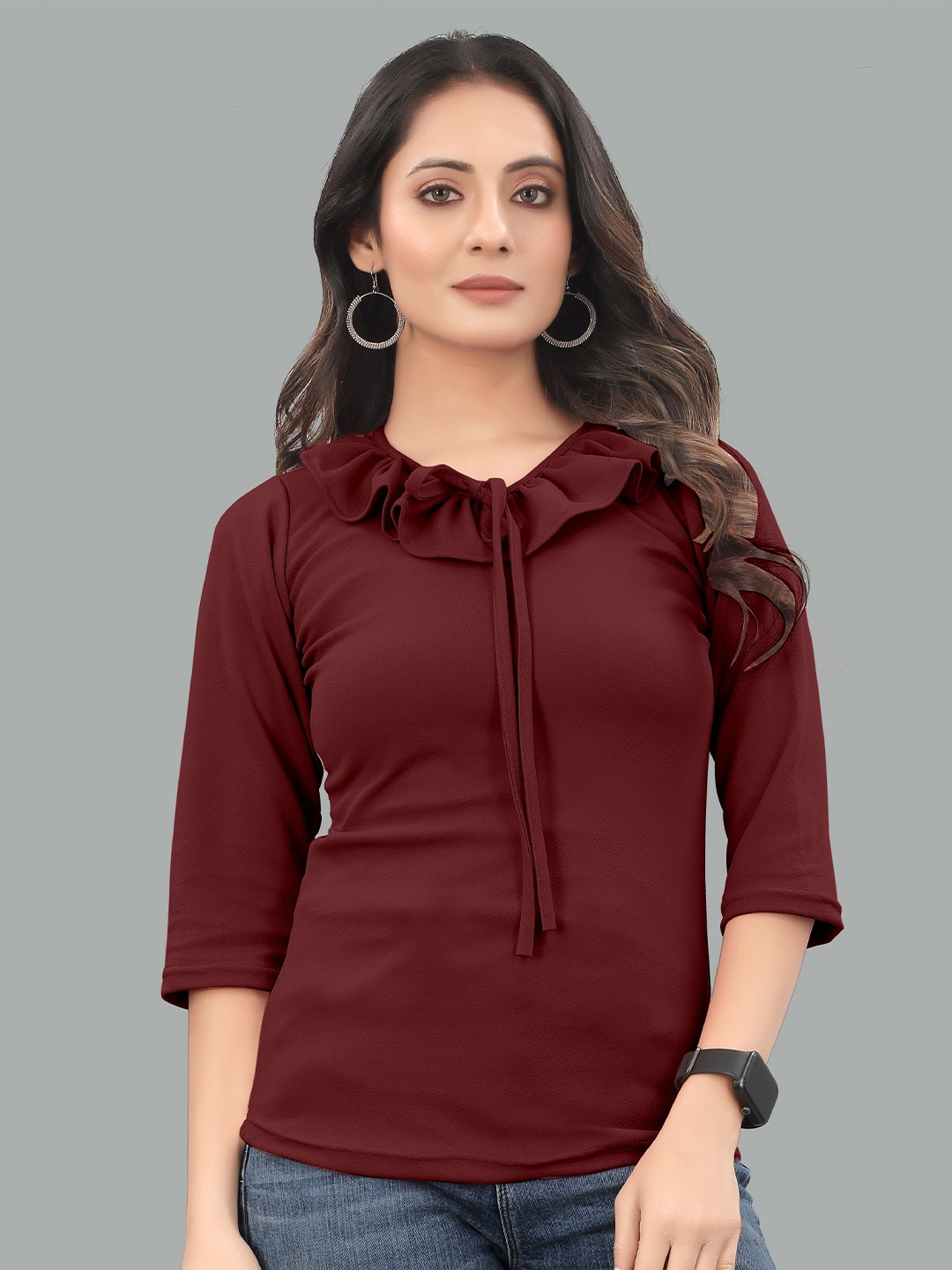 

PRASTHAN Maroon Scuba Top