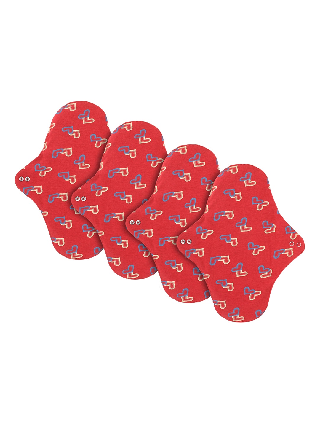 

CareDone Set Of 4 Leak Proof Reusable Sanitary Cloth Pads, Red