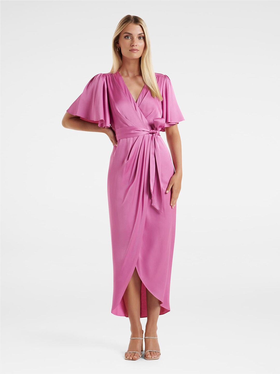 

Forever New Satin Midi Dress, Pink