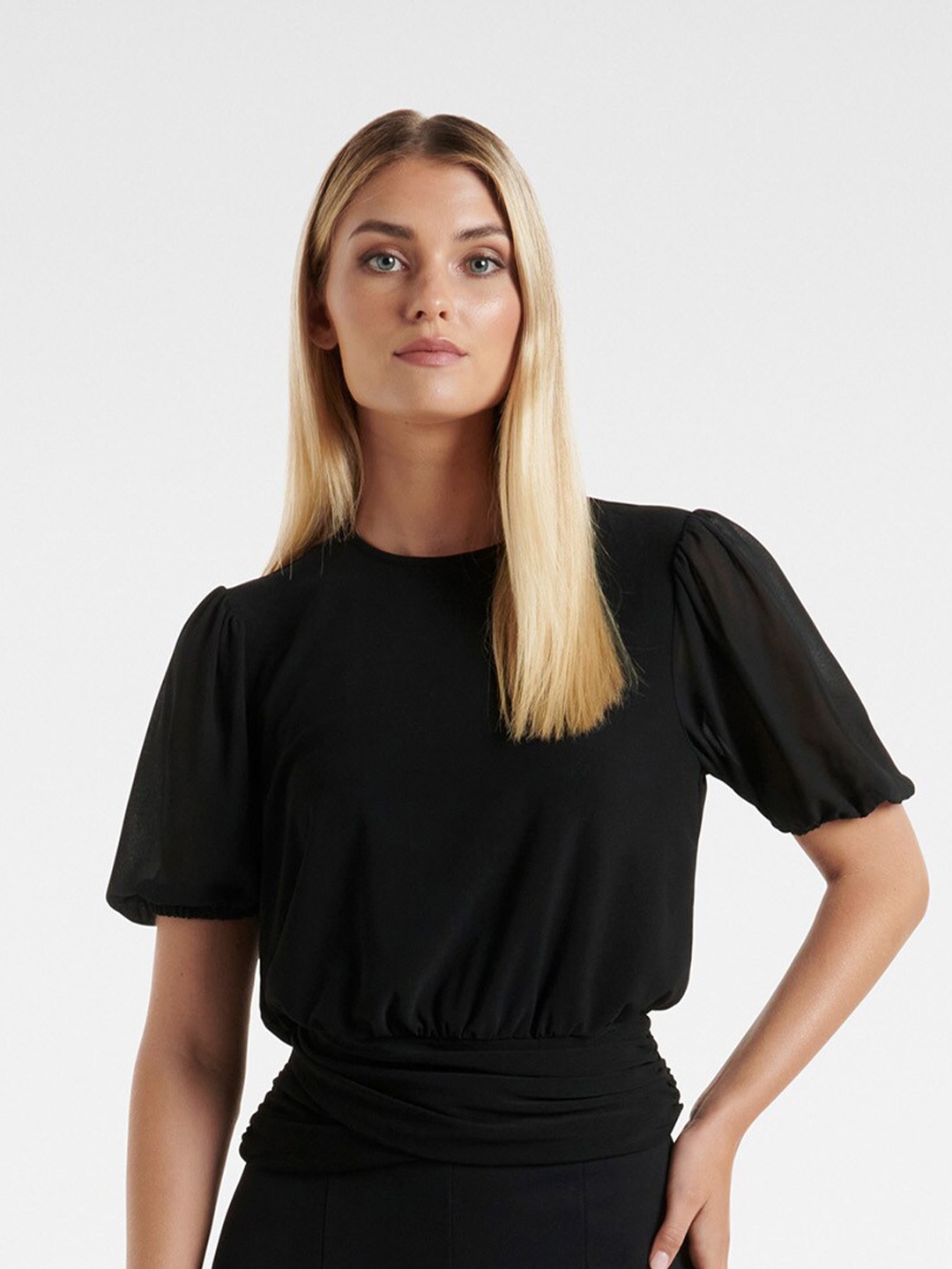 

Forever New Cinched Waist Top, Black