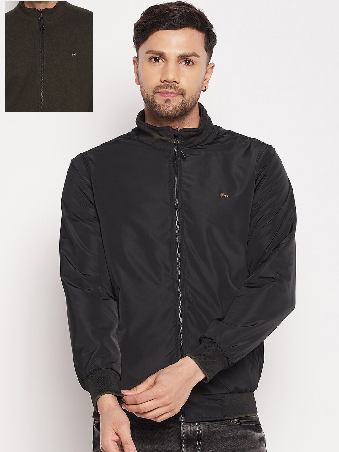 

Okane Men Reversible Bomber Jacket, Olive