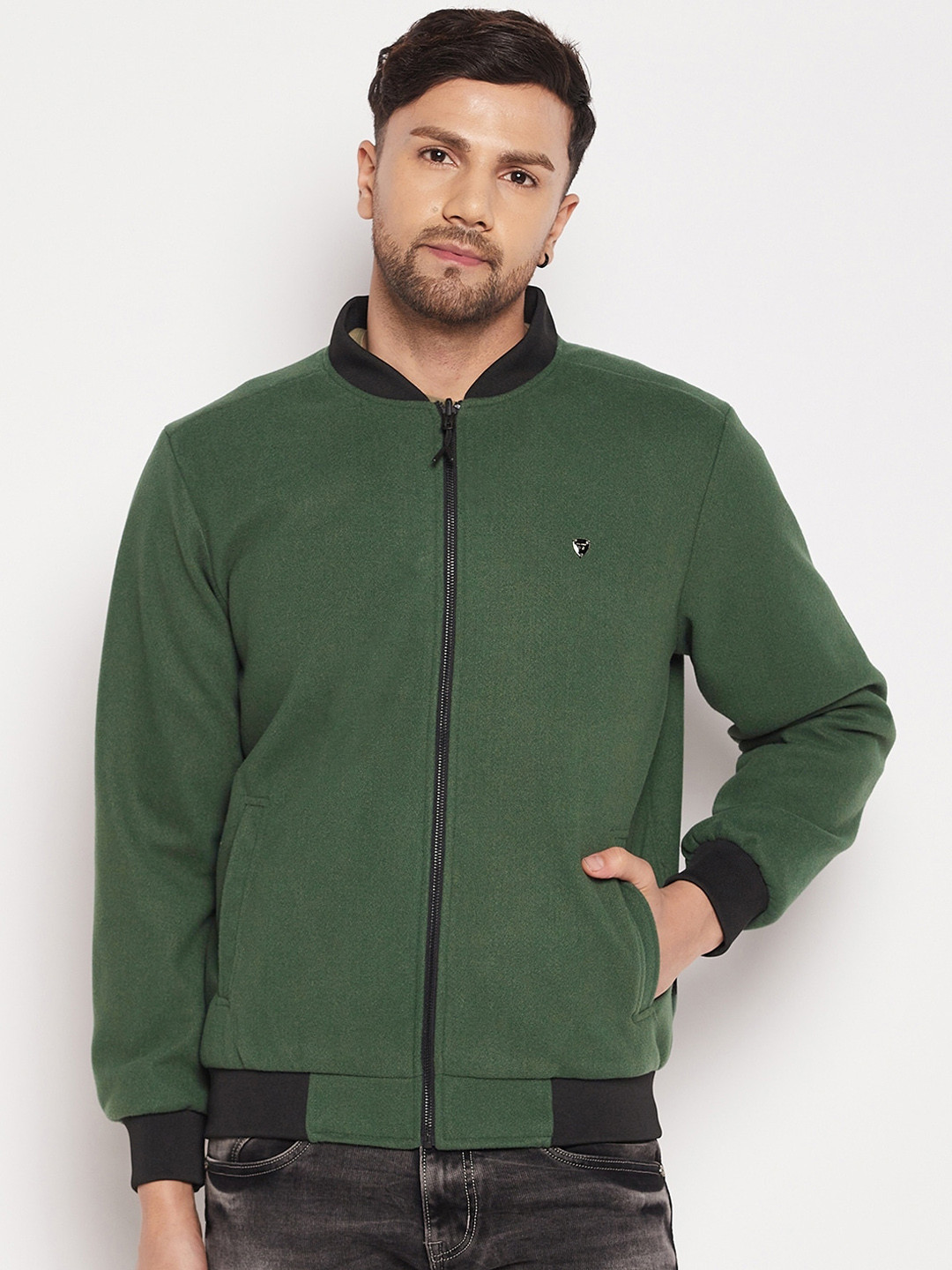 

Okane Men Reversible Bomber Jacket, Green