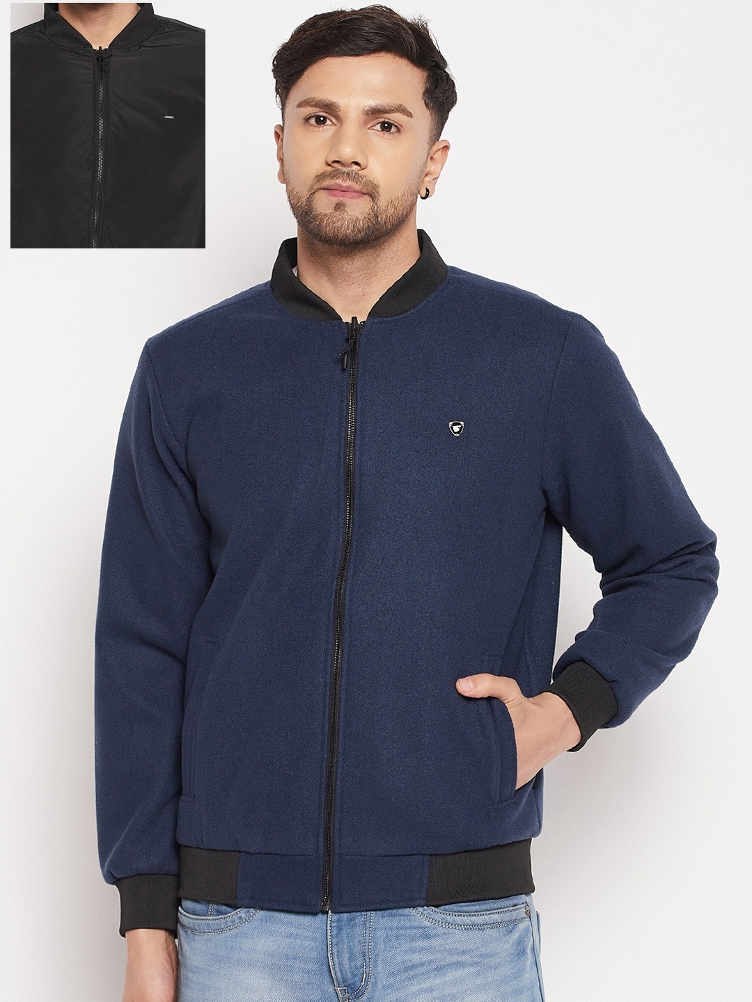 

Okane Men Reversible Bomber Jacket, Blue