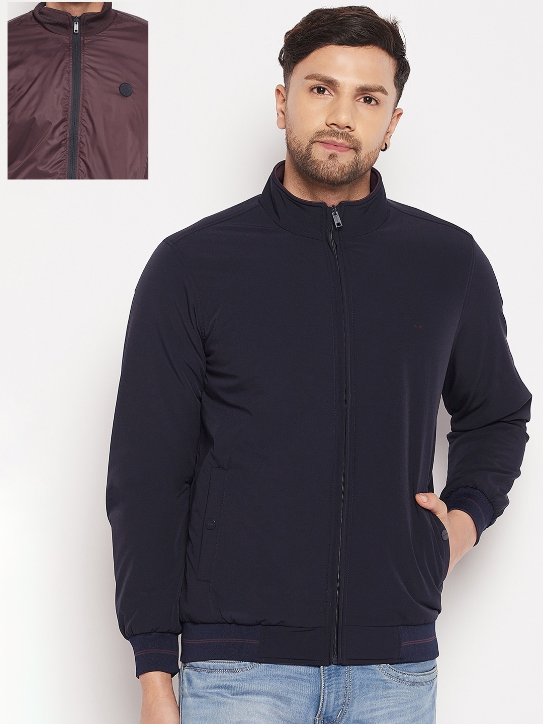 

Okane Men Reversible Bomber Jacket, Navy blue