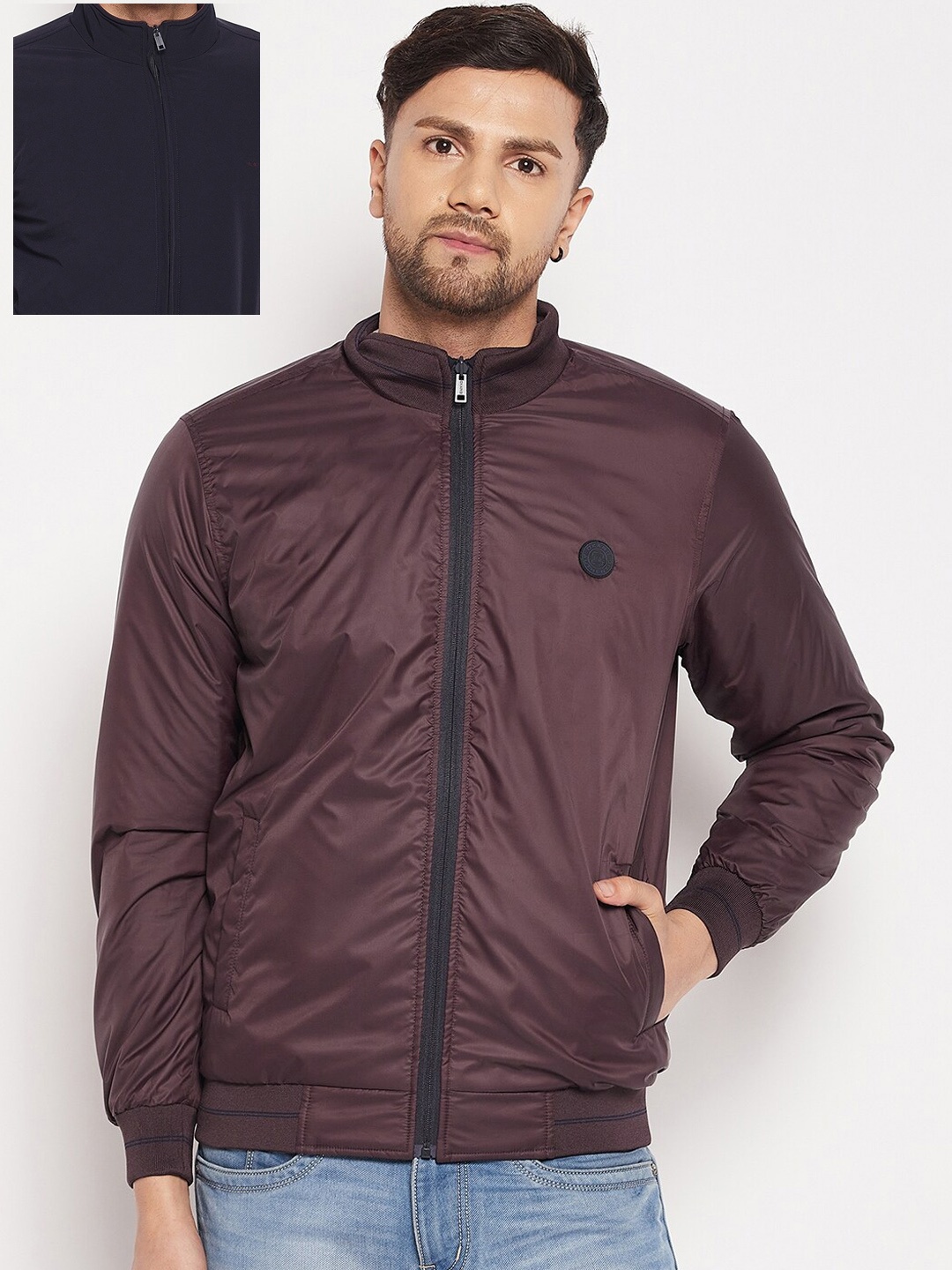 

Okane Men Reversible Bomber Jacket, Brown