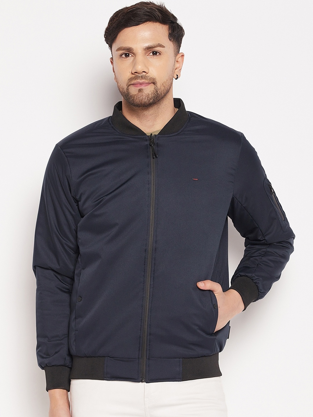 

Okane Men Reversible Bomber Jacket, Navy blue