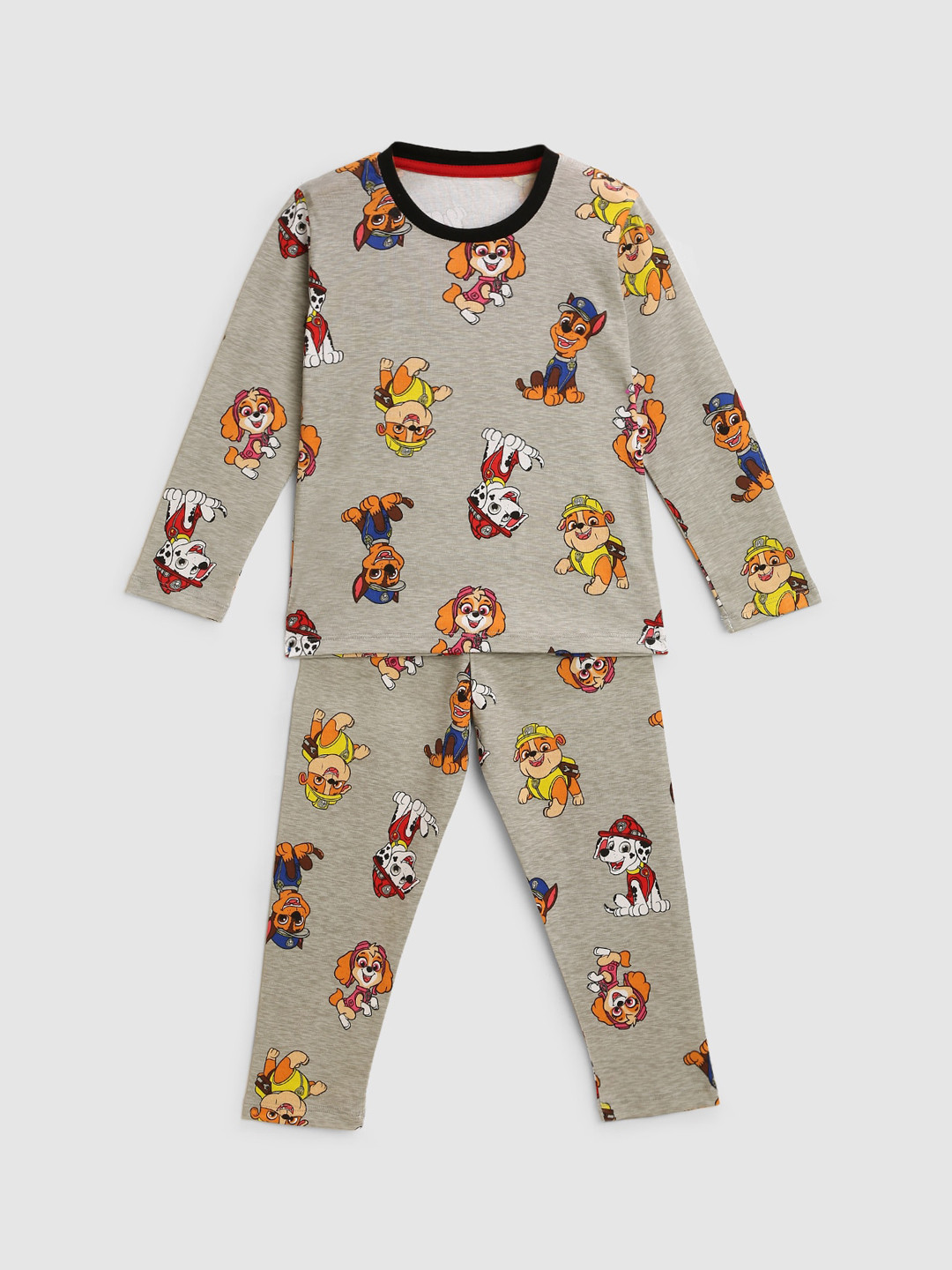 

YK Girls Printed Night suit, Grey