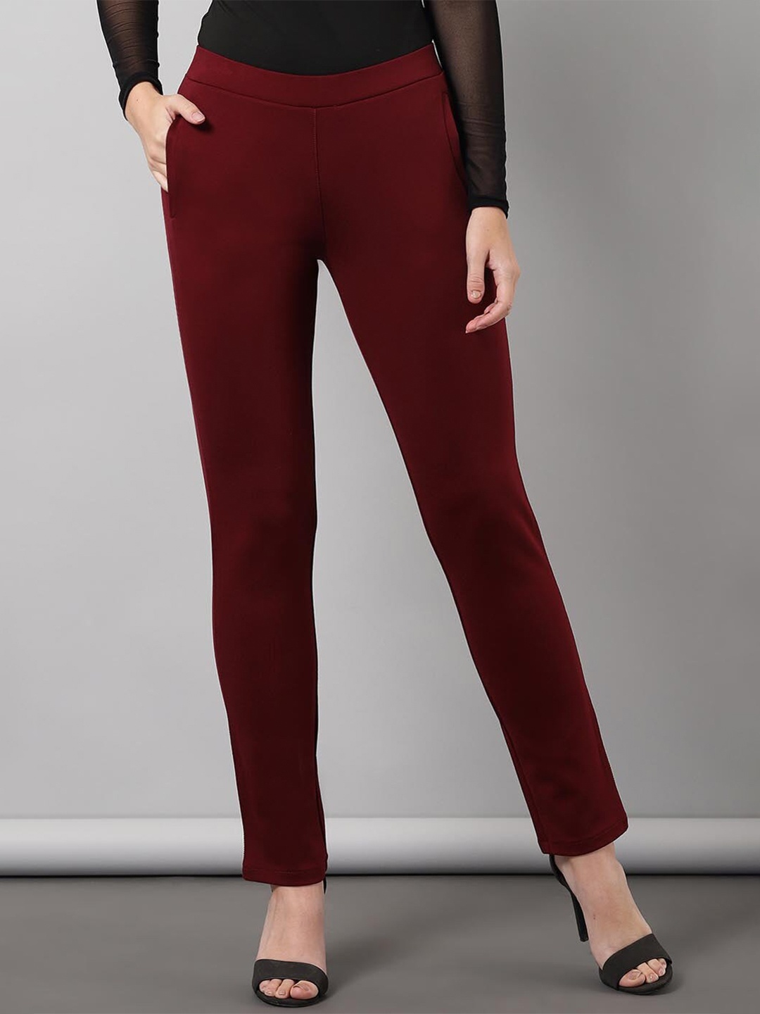 

Lakshita Women Skinny Fit Jeggings, Maroon