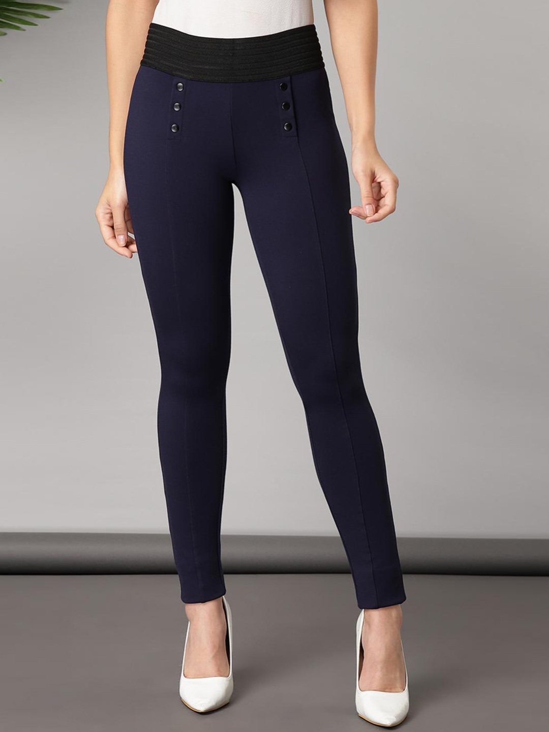 

Lakshita Women Regular-Fit Jeggings, Navy blue
