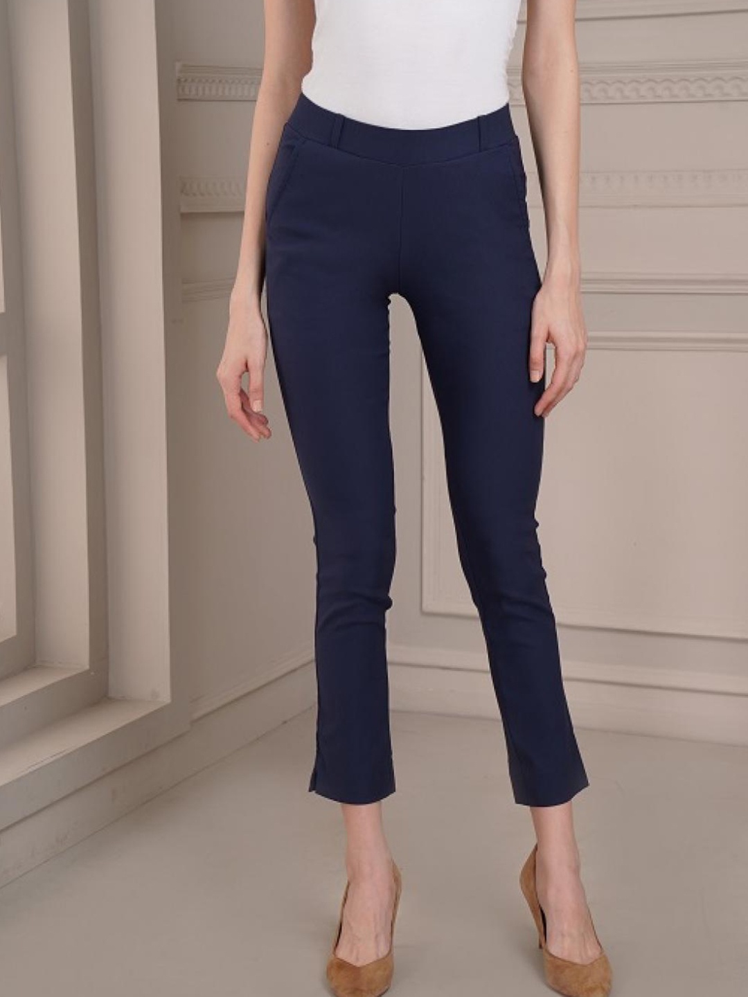 

Lakshita Women Skinny Fit Jeggings, Navy blue
