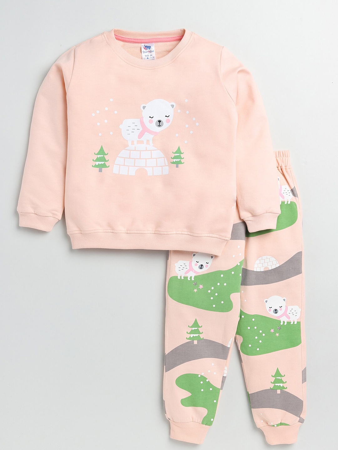 

Dear to Dad Girls Printed Pure Cotton T-Shirt & Joggers, Peach